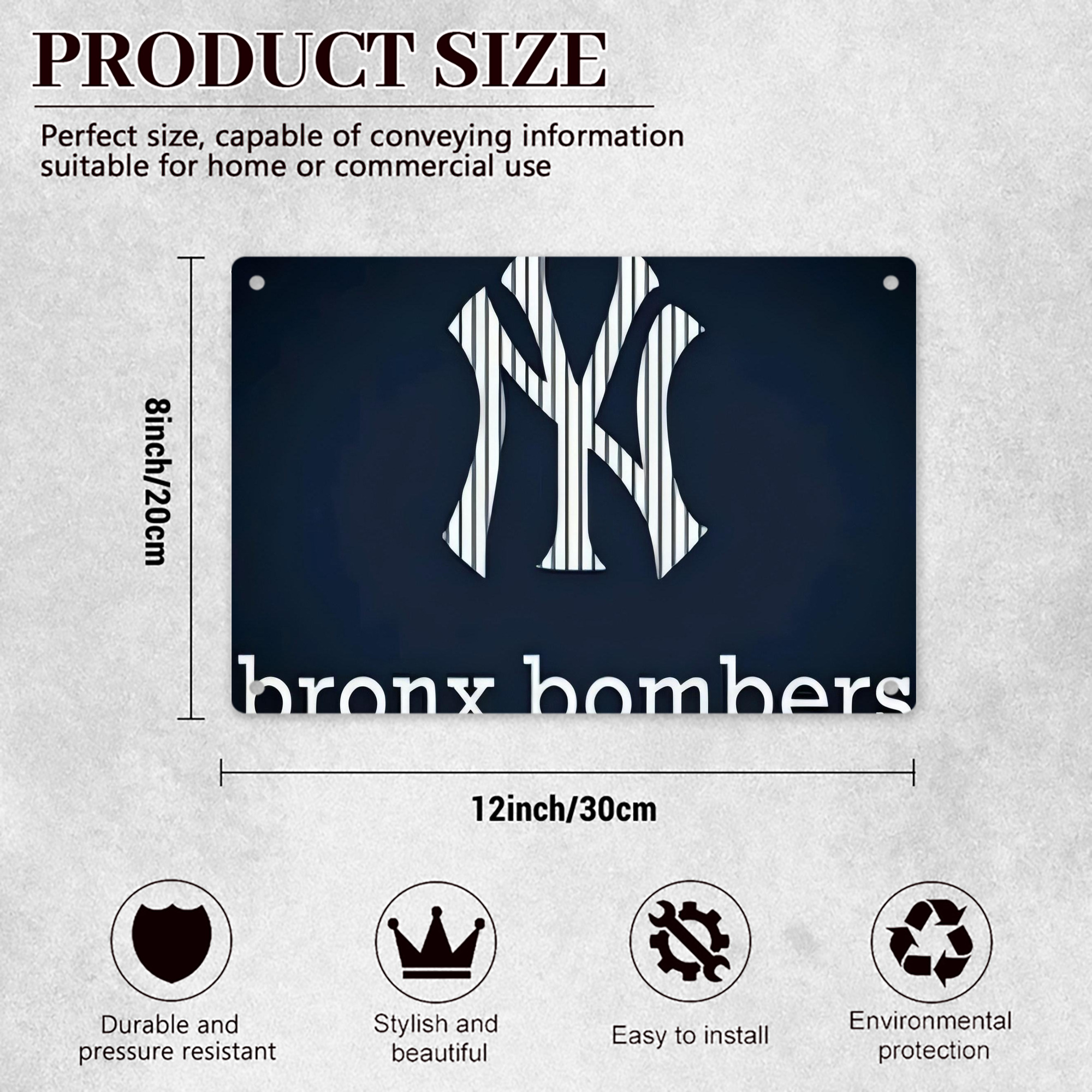 New York Yankees 355 Decorative Aluminum Plaque – Horizontal Design – Durable, Stylish, Easy To Install – Ideal For Home, Office, Bar, And More