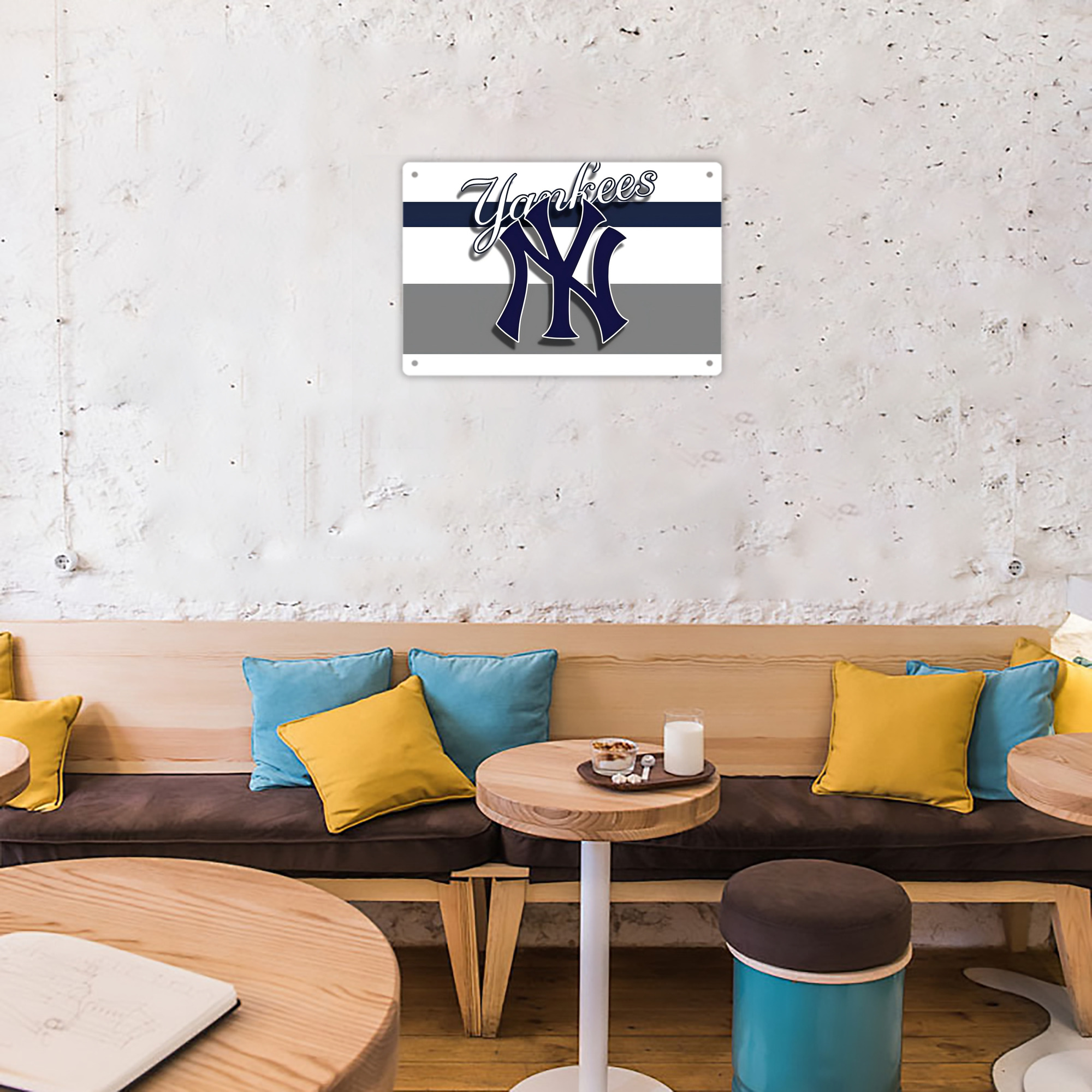 New York Yankees 356 Decorative Aluminum Plaque – Horizontal Design – Durable, Stylish, Easy To Install – Ideal For Home, Office, Bar, And More