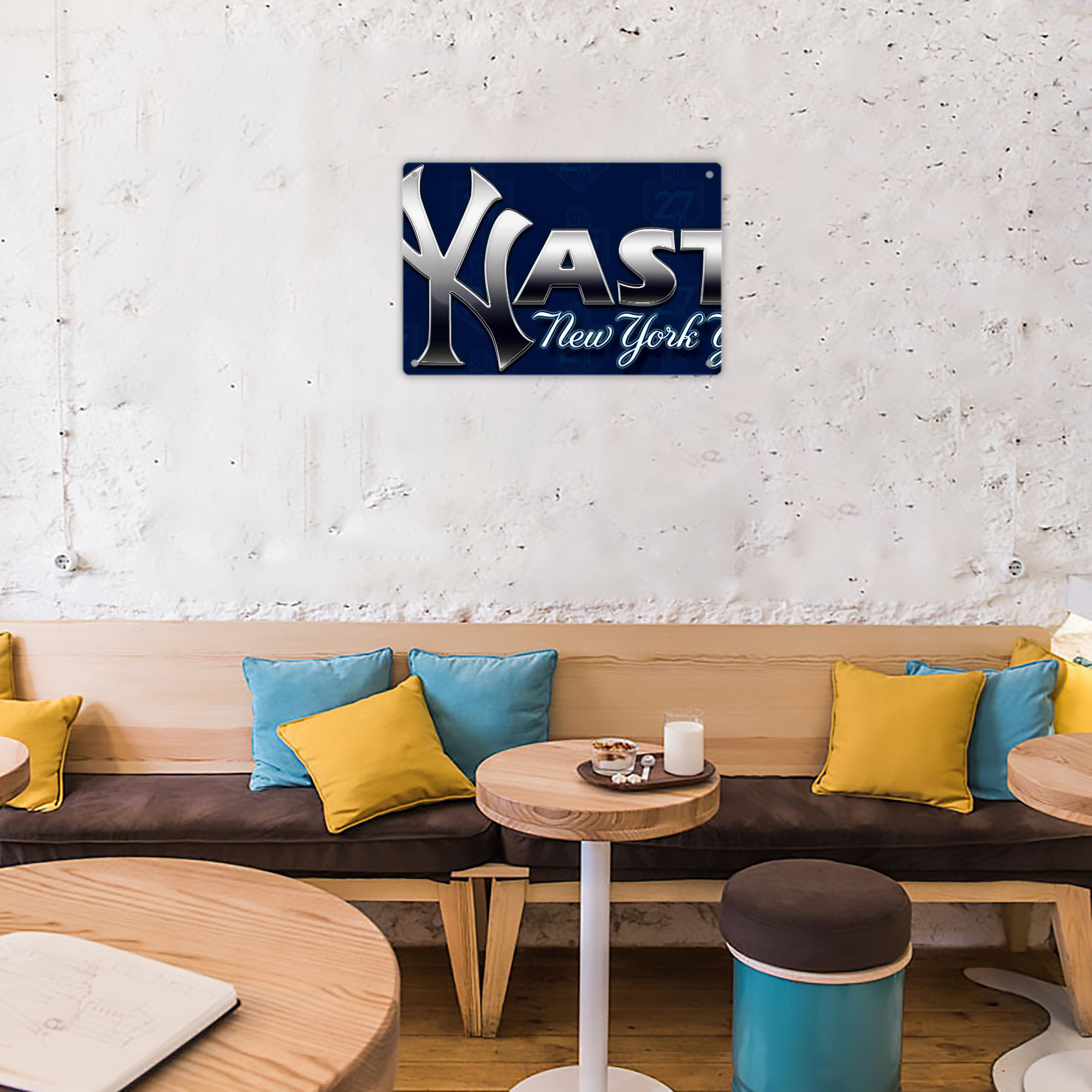 New York Yankees 359 Decorative Aluminum Plaque – Horizontal Design – Durable, Stylish, Easy To Install – Ideal For Home, Office, Bar, And More