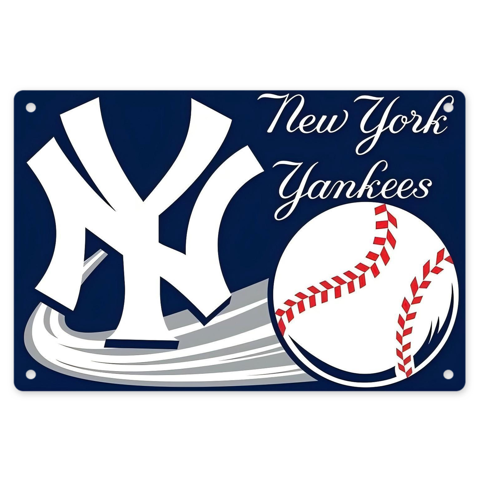 New York Yankees 259 Decorative Aluminum Plaque – Horizontal Design – Durable, Stylish, Easy To Install – Ideal For Home, Office, Bar, And More