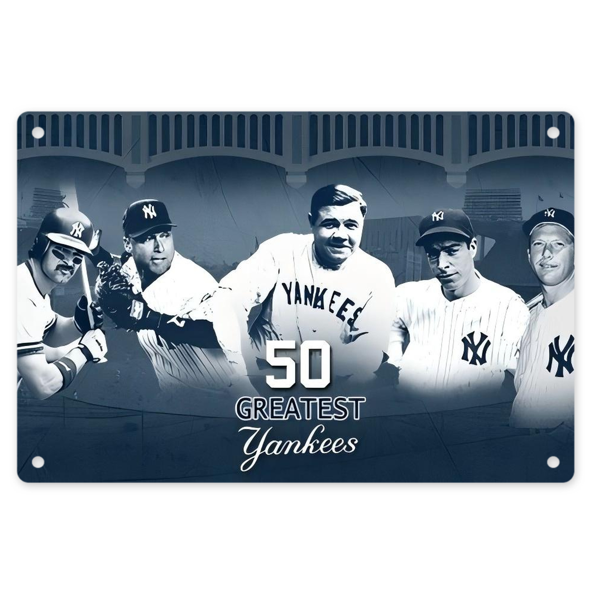 New York Yankees 351 Decorative Aluminum Plaque – Horizontal Design – Durable, Stylish, Easy To Install – Ideal For Home, Office, Bar, And More