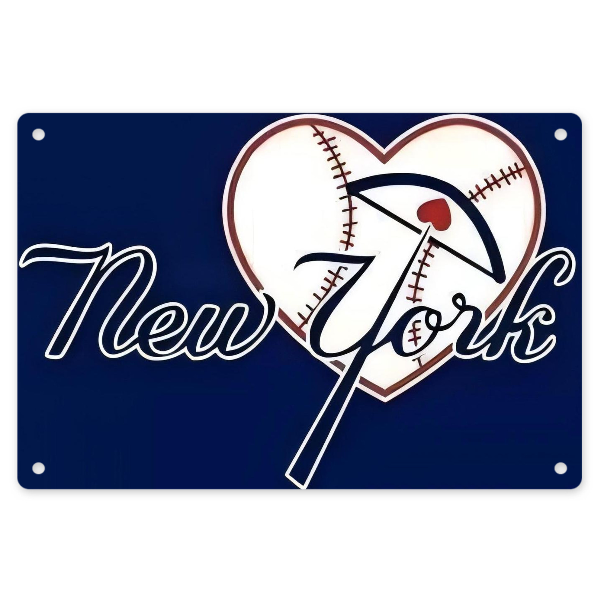 New York Yankees 354 Decorative Aluminum Plaque – Horizontal Design – Durable, Stylish, Easy To Install – Ideal For Home, Office, Bar, And More