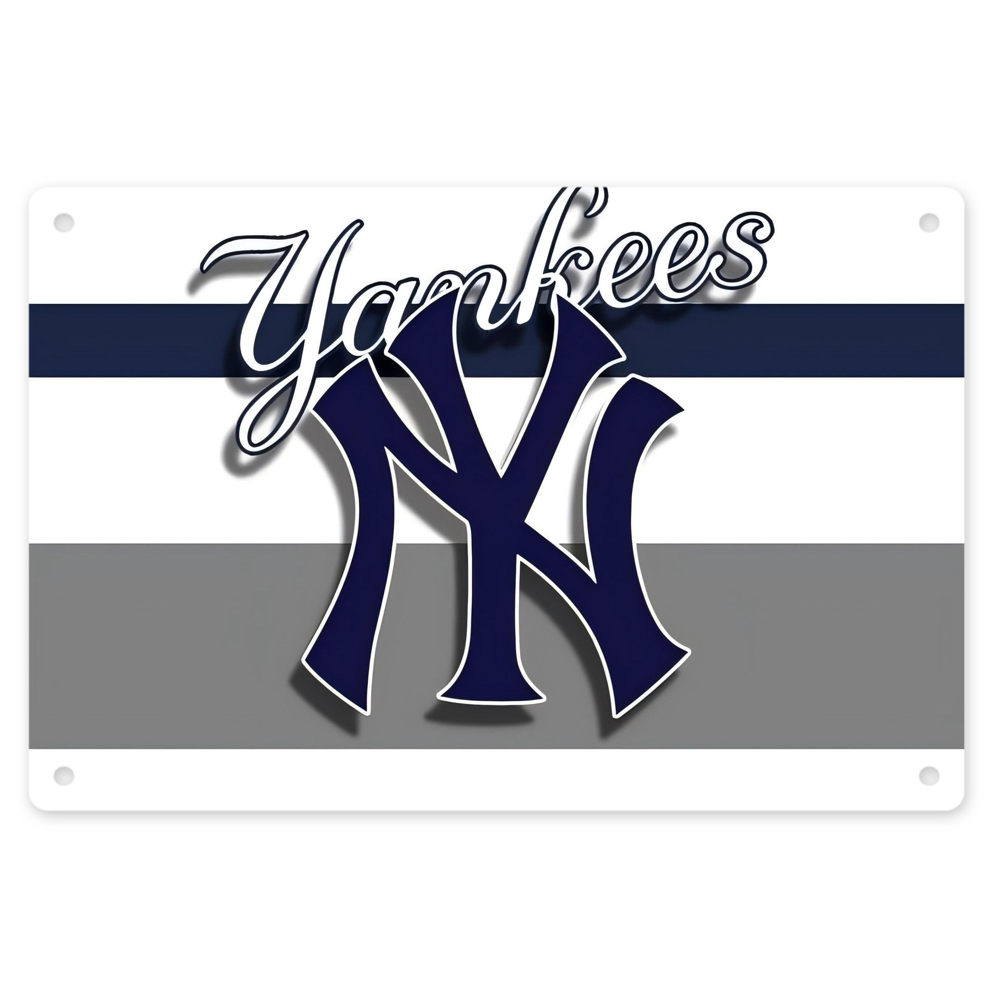 New York Yankees 356 Decorative Aluminum Plaque – Horizontal Design – Durable, Stylish, Easy To Install – Ideal For Home, Office, Bar, And More
