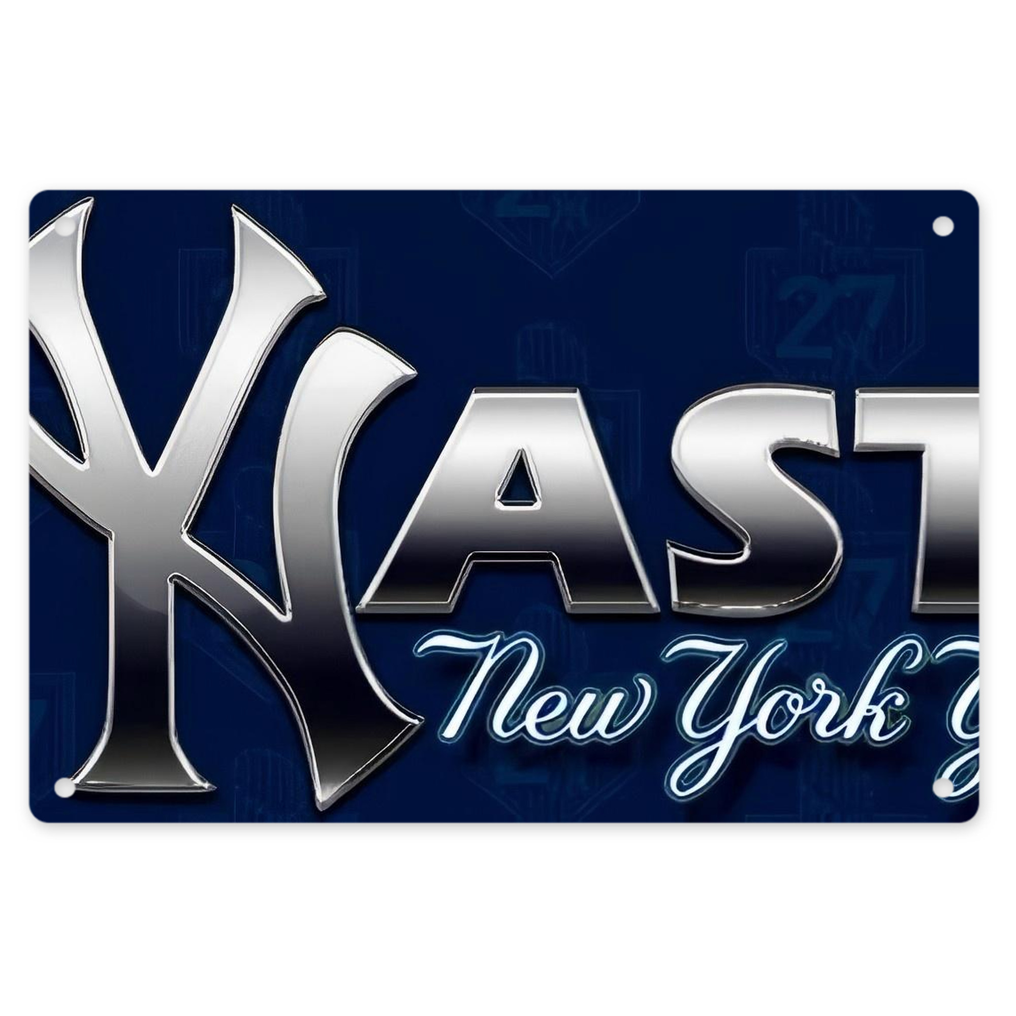 New York Yankees 359 Decorative Aluminum Plaque – Horizontal Design – Durable, Stylish, Easy To Install – Ideal For Home, Office, Bar, And More