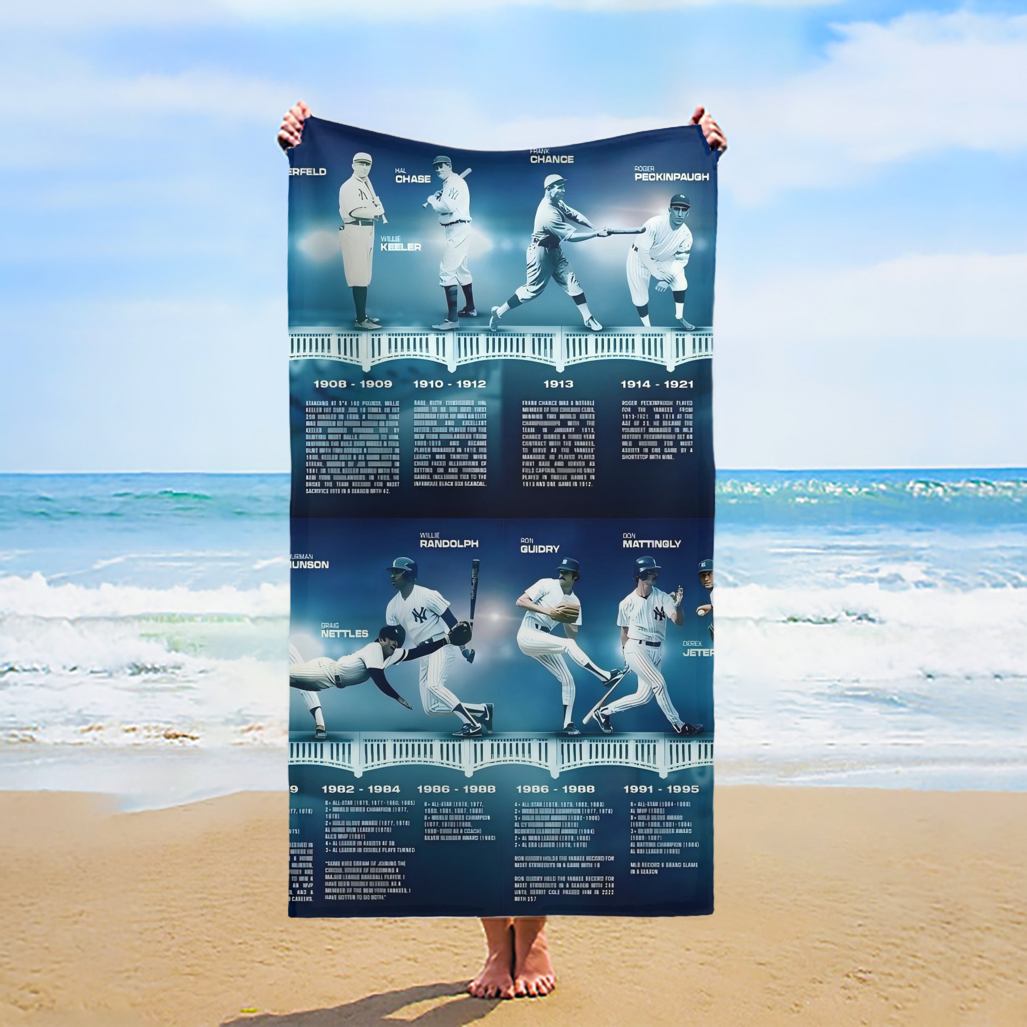New York Yankees 243 Premium Microfiber Beach Towel – Soft, Large Size, Multi-Purpose For Beach, Picnic & Kids, Lightweight & Portable With Carry Bag, Easy Care