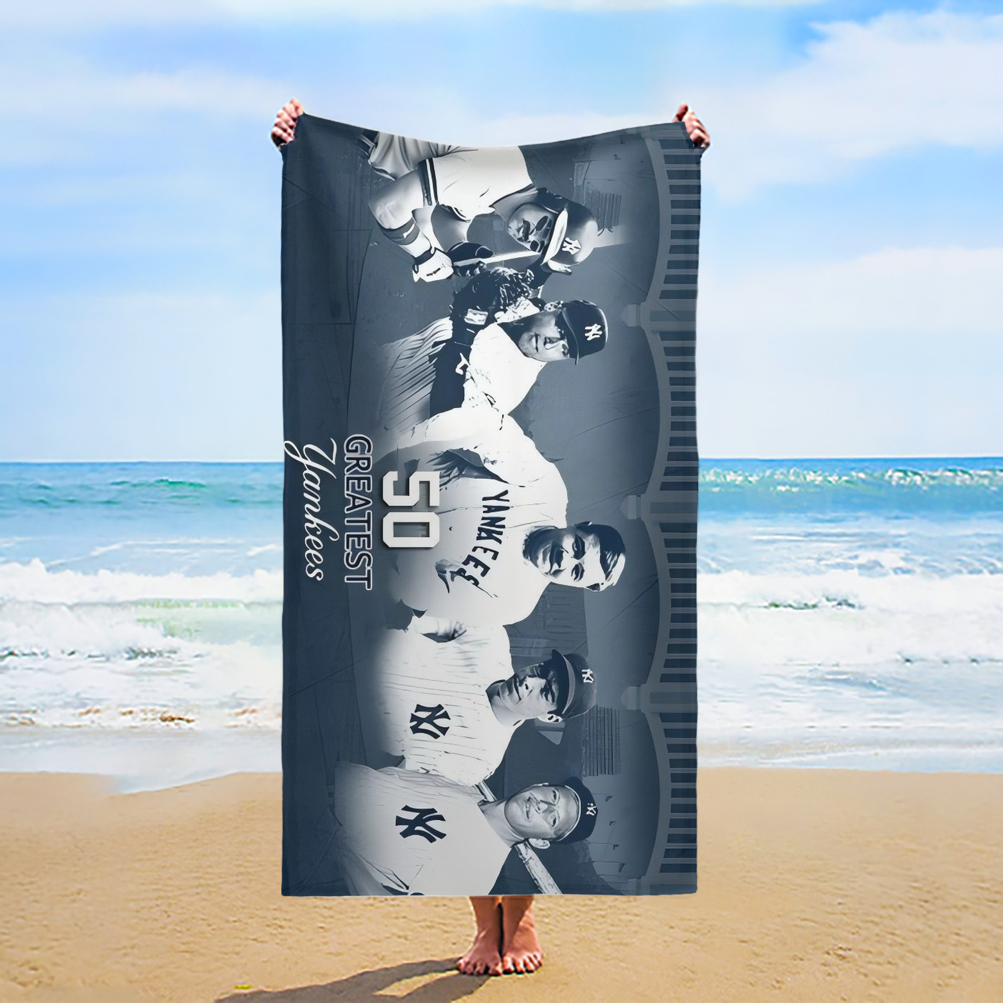 New York Yankees 351 Premium Microfiber Beach Towel – Soft, Large Size, Multi-Purpose For Beach, Picnic & Kids, Lightweight & Portable With Carry Bag, Easy Care
