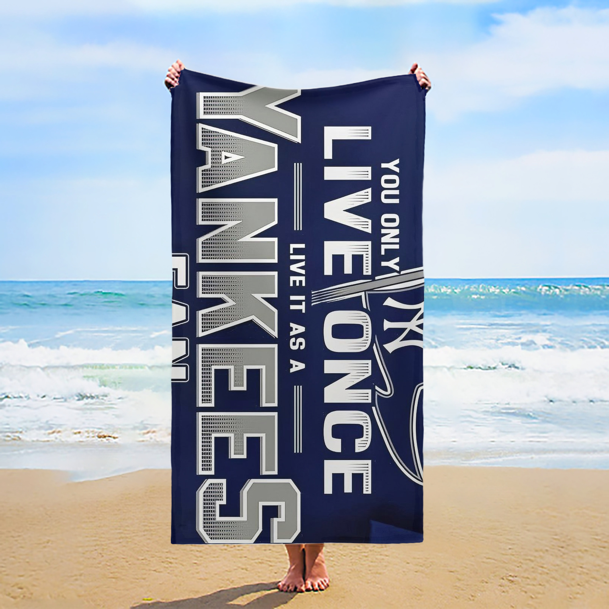 New York Yankees 362 Premium Microfiber Beach Towel – Soft, Large Size, Multi-Purpose For Beach, Picnic & Kids, Lightweight & Portable With Carry Bag, Easy Care