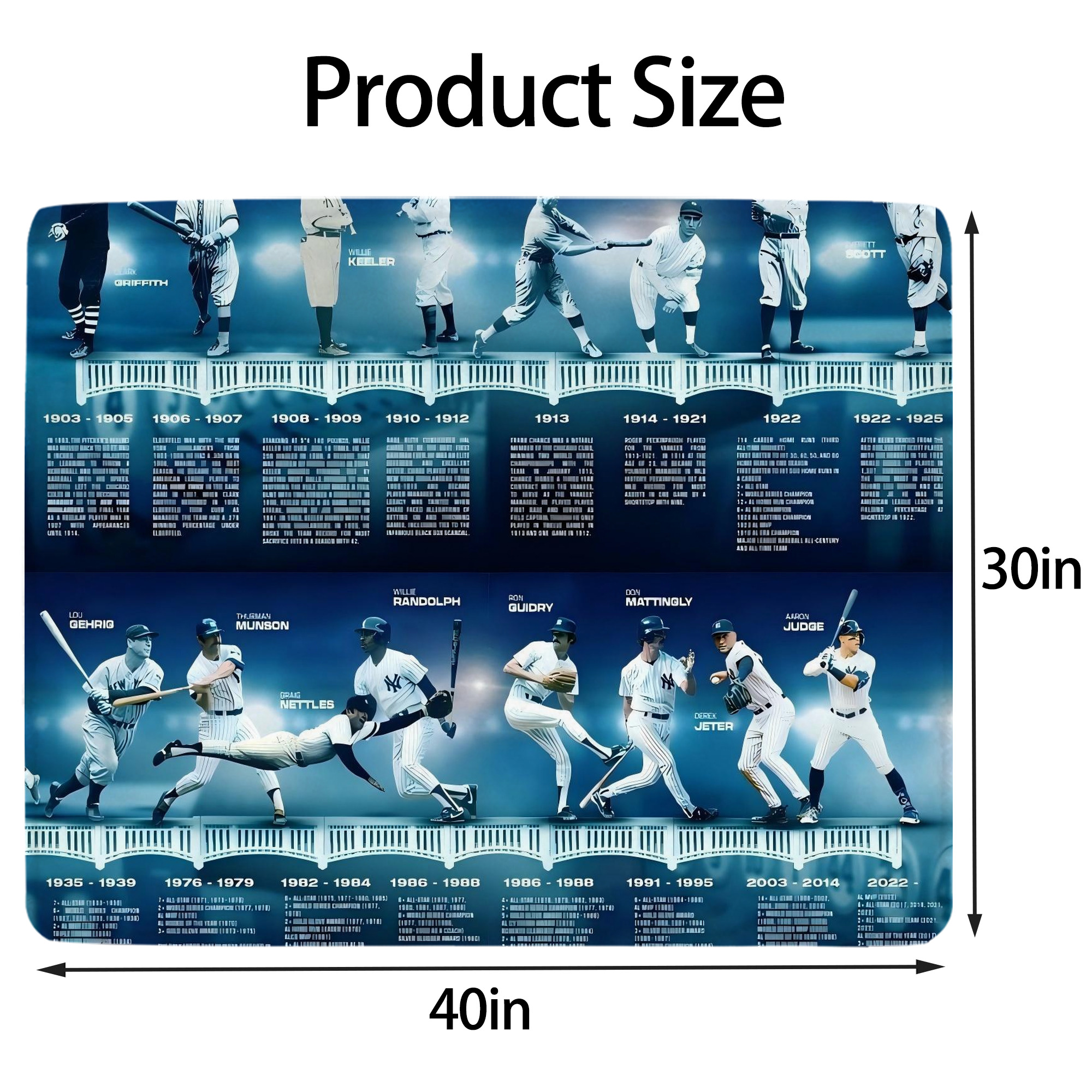 New York Yankees 243 Soft Plush Fleece Blanket 30x40 Inch - 300GSM Flannel, Ultra Soft & Warm, Lightweight & Durable, Perfect For Kids, Adults, Couch, Bed, Camping, Travel, Gift For Family & Friends