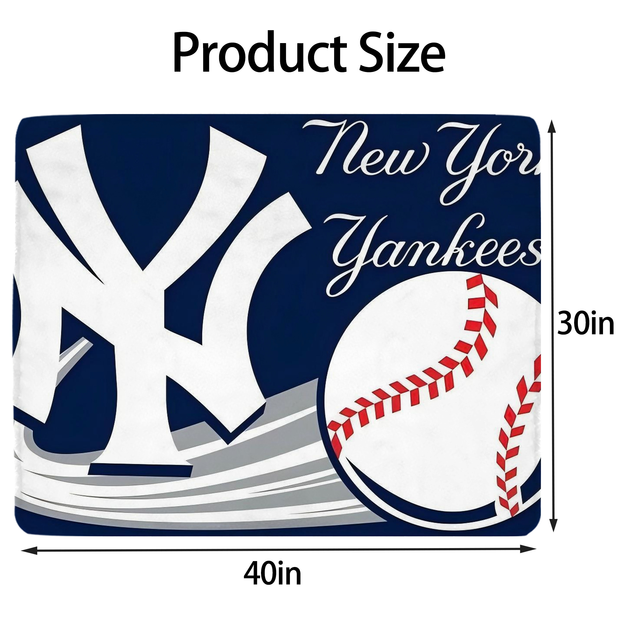 New York Yankees 259 Soft Plush Fleece Blanket 30x40 Inch - 300GSM Flannel, Ultra Soft & Warm, Lightweight & Durable, Perfect For Kids, Adults, Couch, Bed, Camping, Travel, Gift For Family & Friends