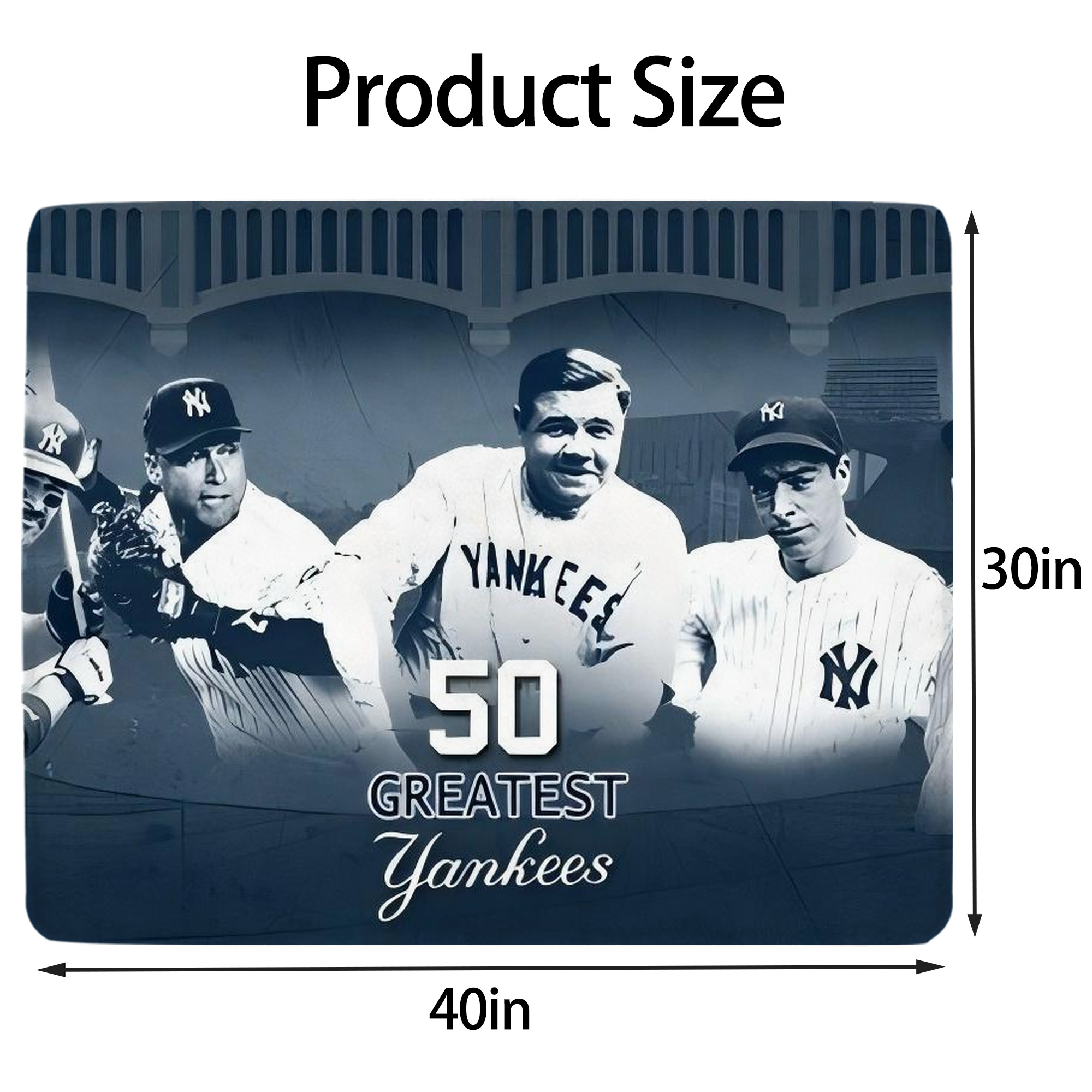 New York Yankees 351 Soft Plush Fleece Blanket 30x40 Inch - 300GSM Flannel, Ultra Soft & Warm, Lightweight & Durable, Perfect For Kids, Adults, Couch, Bed, Camping, Travel, Gift For Family & Friends