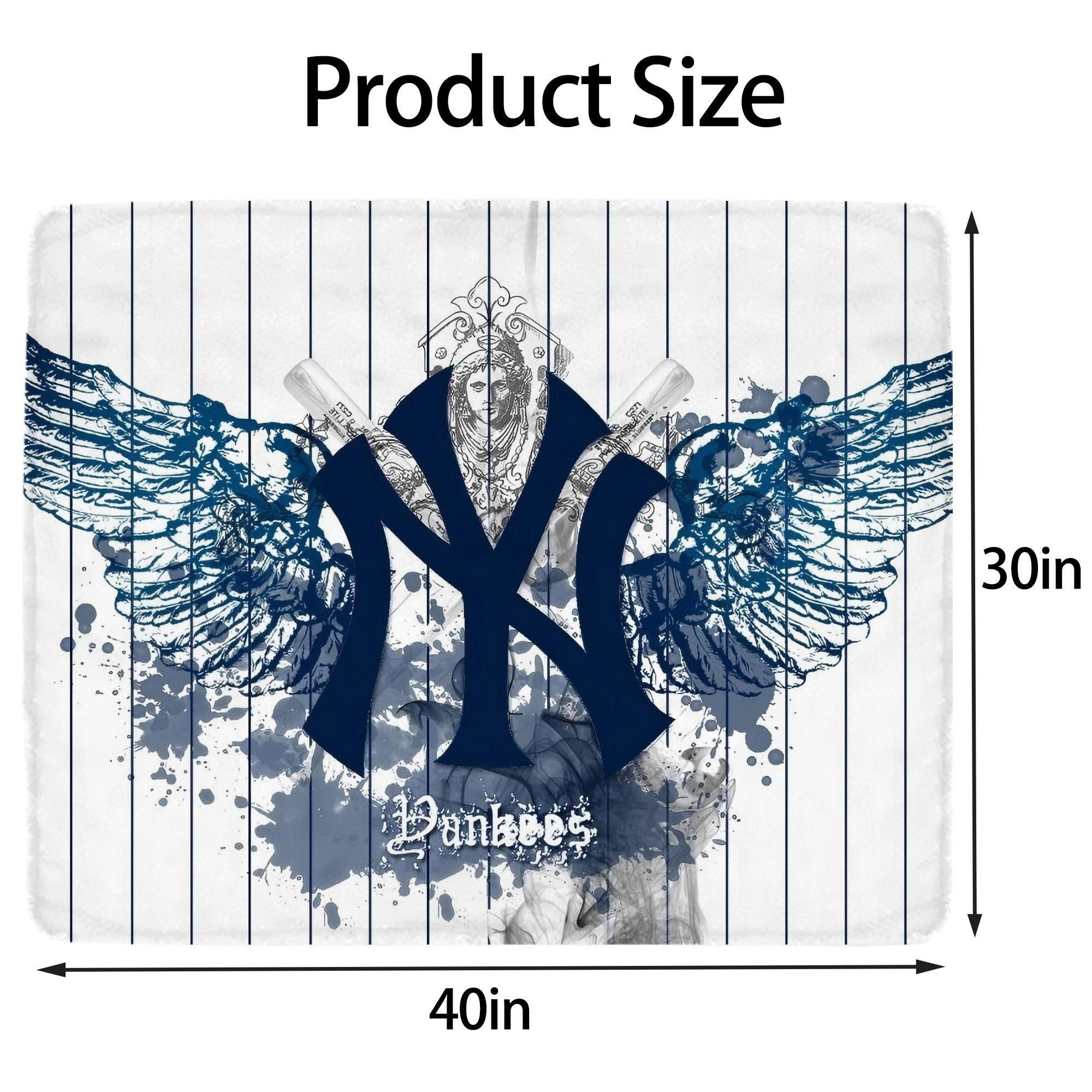 New York Yankees 353 Soft Plush Fleece Blanket 30x40 Inch - 300GSM Flannel, Ultra Soft & Warm, Lightweight & Durable, Perfect For Kids, Adults, Couch, Bed, Camping, Travel, Gift For Family & Friends