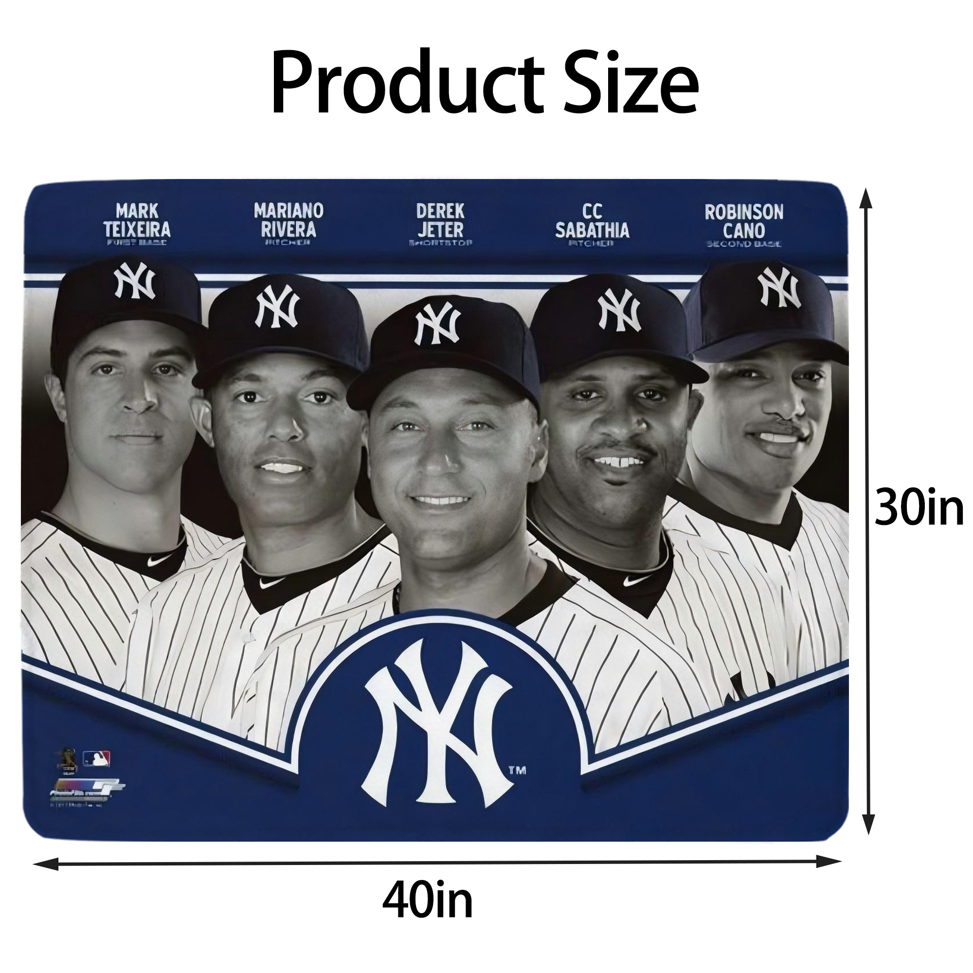 New York Yankees 361 Soft Plush Fleece Blanket 30x40 Inch - 300GSM Flannel, Ultra Soft & Warm, Lightweight & Durable, Perfect For Kids, Adults, Couch, Bed, Camping, Travel, Gift For Family & Friends