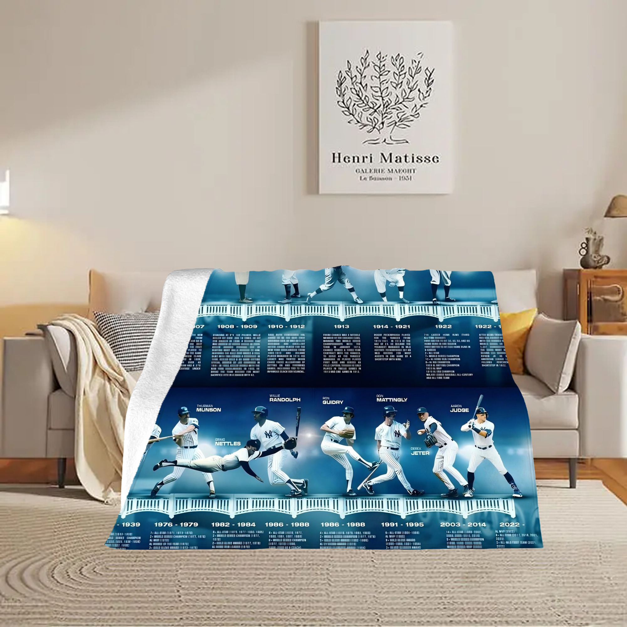 New York Yankees 243 Soft Plush Fleece Blanket 30x40 Inch - 300GSM Flannel, Ultra Soft & Warm, Lightweight & Durable, Perfect For Kids, Adults, Couch, Bed, Camping, Travel, Gift For Family & Friends