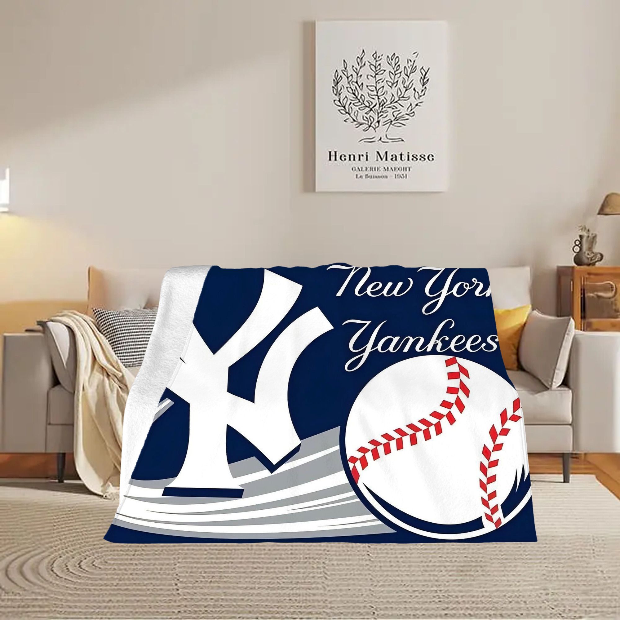 New York Yankees 259 Soft Plush Fleece Blanket 30x40 Inch - 300GSM Flannel, Ultra Soft & Warm, Lightweight & Durable, Perfect For Kids, Adults, Couch, Bed, Camping, Travel, Gift For Family & Friends