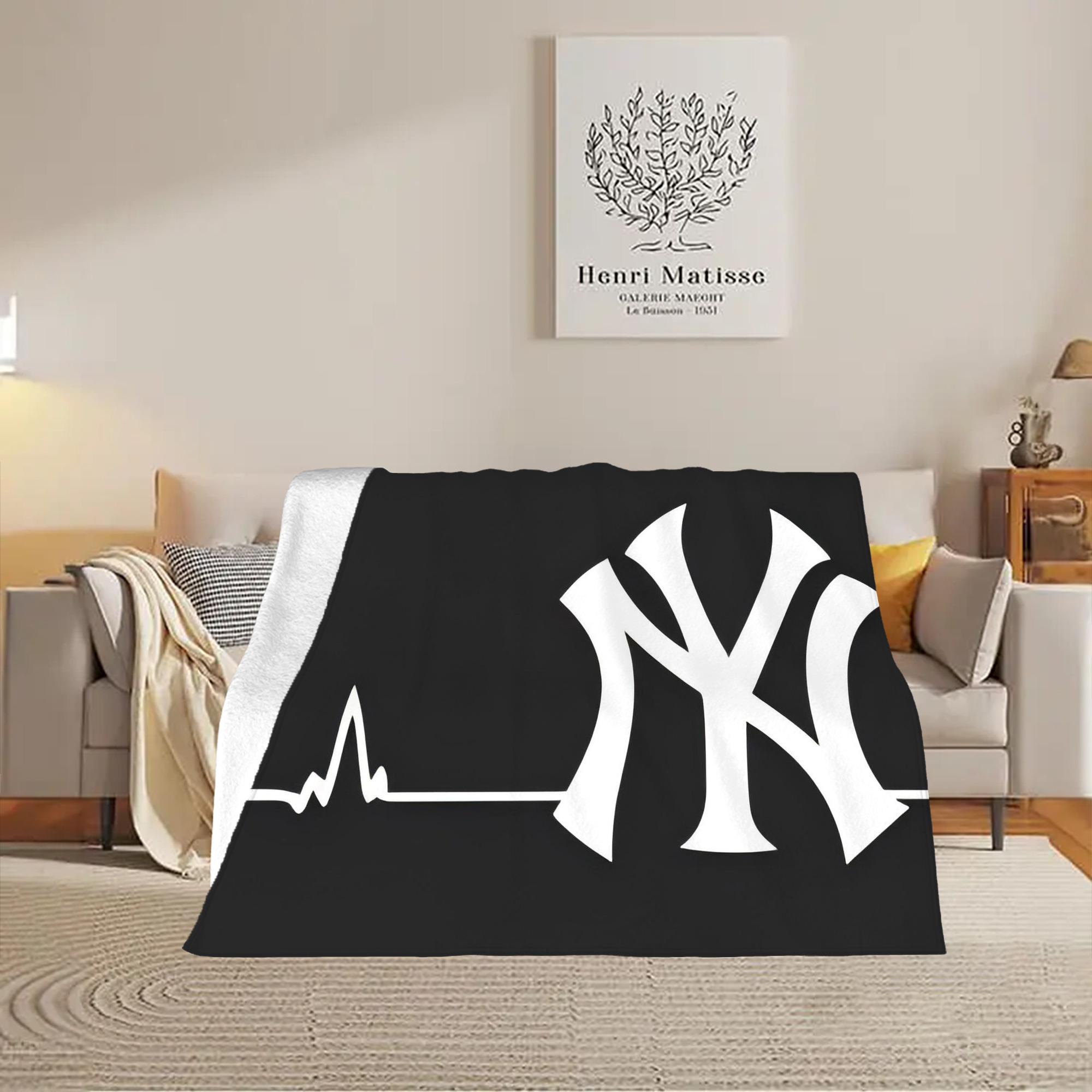 New York Yankees 350 Soft Plush Fleece Blanket 30x40 Inch - 300GSM Flannel, Ultra Soft & Warm, Lightweight & Durable, Perfect For Kids, Adults, Couch, Bed, Camping, Travel, Gift For Family & Friends