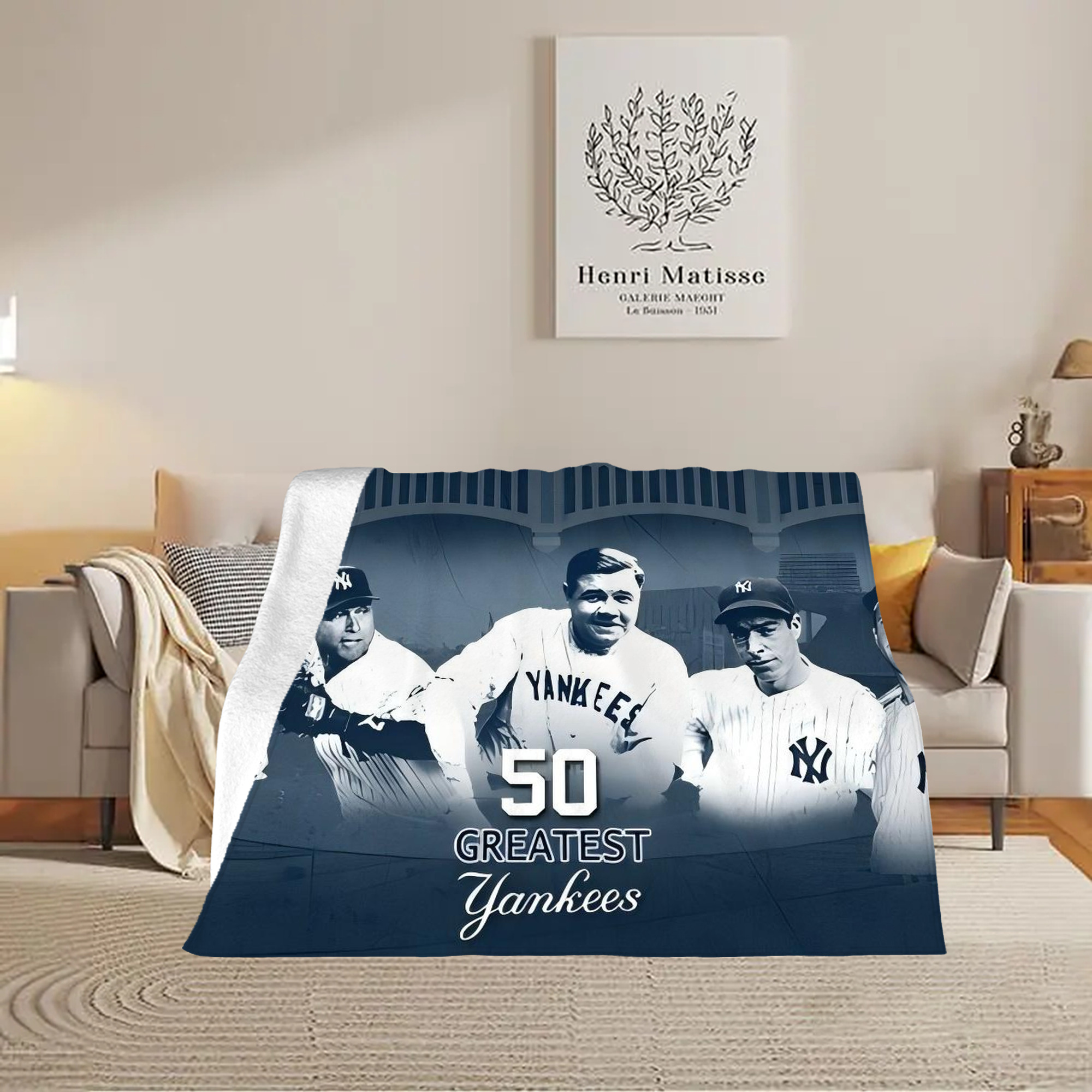 New York Yankees 351 Soft Plush Fleece Blanket 30x40 Inch - 300GSM Flannel, Ultra Soft & Warm, Lightweight & Durable, Perfect For Kids, Adults, Couch, Bed, Camping, Travel, Gift For Family & Friends