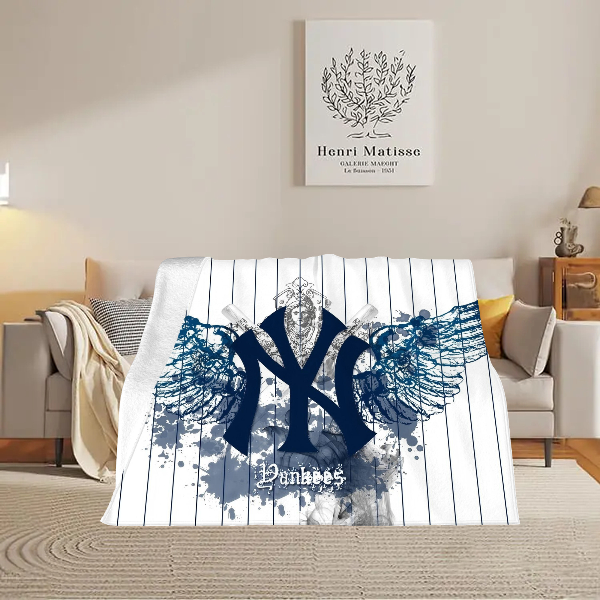 New York Yankees 353 Soft Plush Fleece Blanket 30x40 Inch - 300GSM Flannel, Ultra Soft & Warm, Lightweight & Durable, Perfect For Kids, Adults, Couch, Bed, Camping, Travel, Gift For Family & Friends