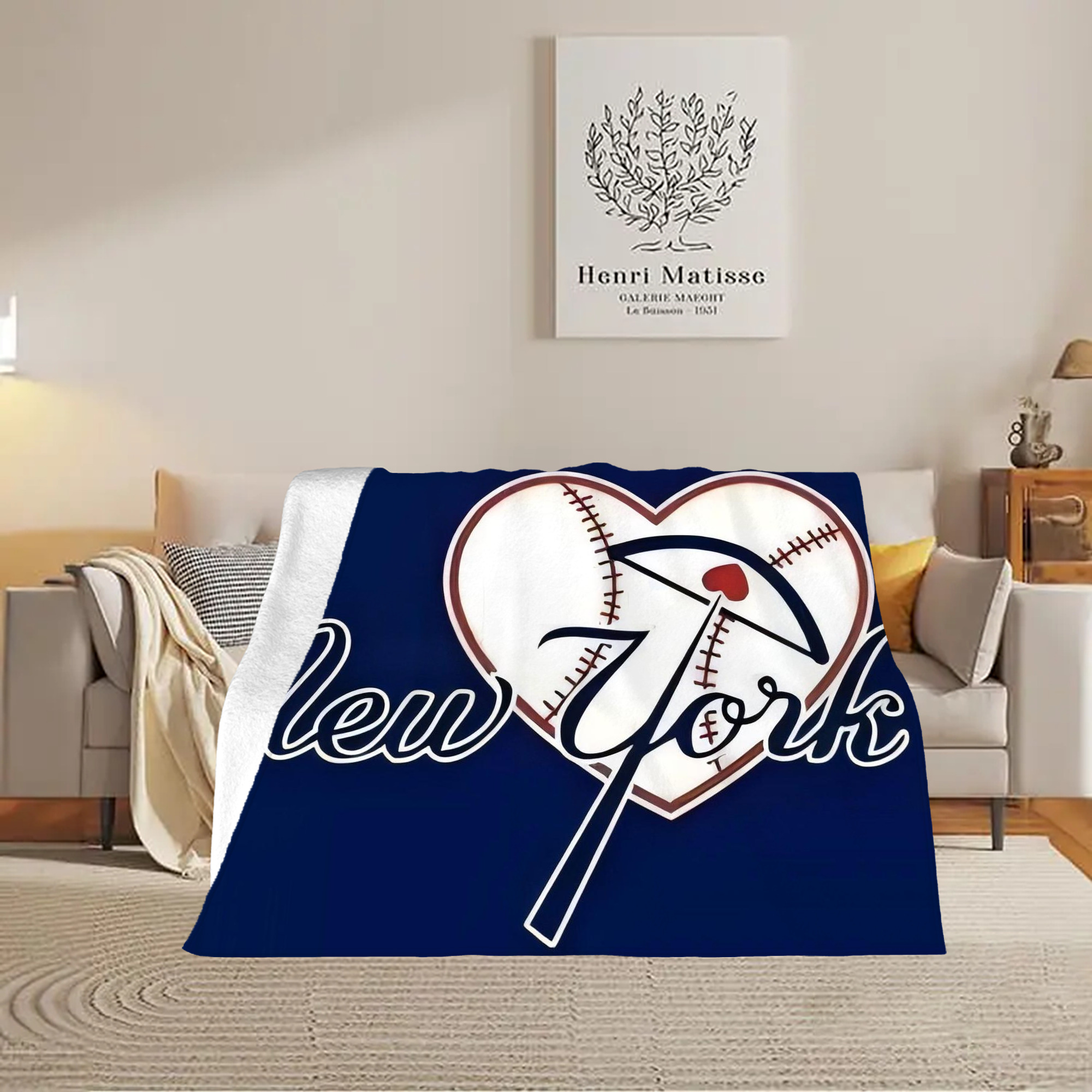 New York Yankees 354 Soft Plush Fleece Blanket 30x40 Inch - 300GSM Flannel, Ultra Soft & Warm, Lightweight & Durable, Perfect For Kids, Adults, Couch, Bed, Camping, Travel, Gift For Family & Friends