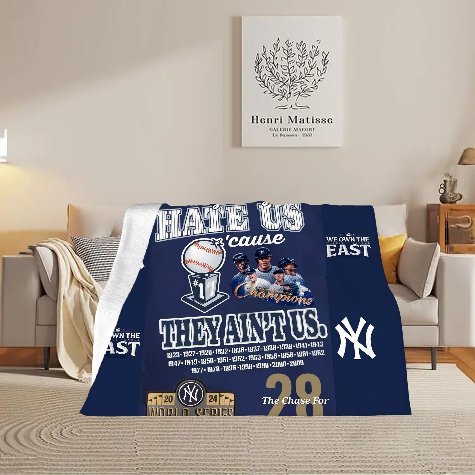 New York Yankees 358 Soft Plush Fleece Blanket 30x40 Inch - 300GSM Flannel, Ultra Soft & Warm, Lightweight & Durable, Perfect For Kids, Adults, Couch, Bed, Camping, Travel, Gift For Family & Friends