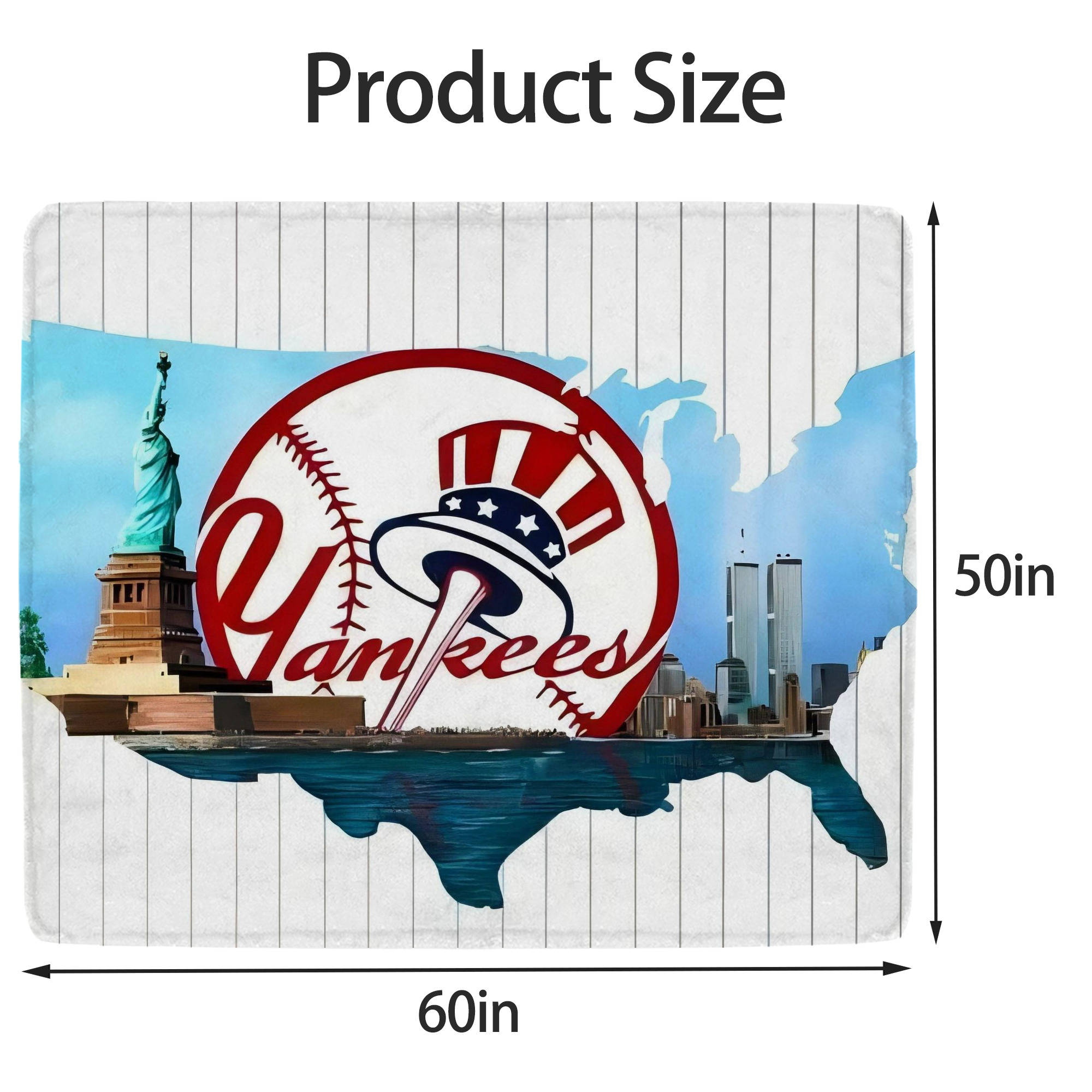New York Yankees 352 Soft Fleece Throw Blanket 50 X 60 Inch – Super Soft, Lightweight, And Durable – Perfect For Sofa, Bed, Camping, And More – Ideal Gift For Family And Friends