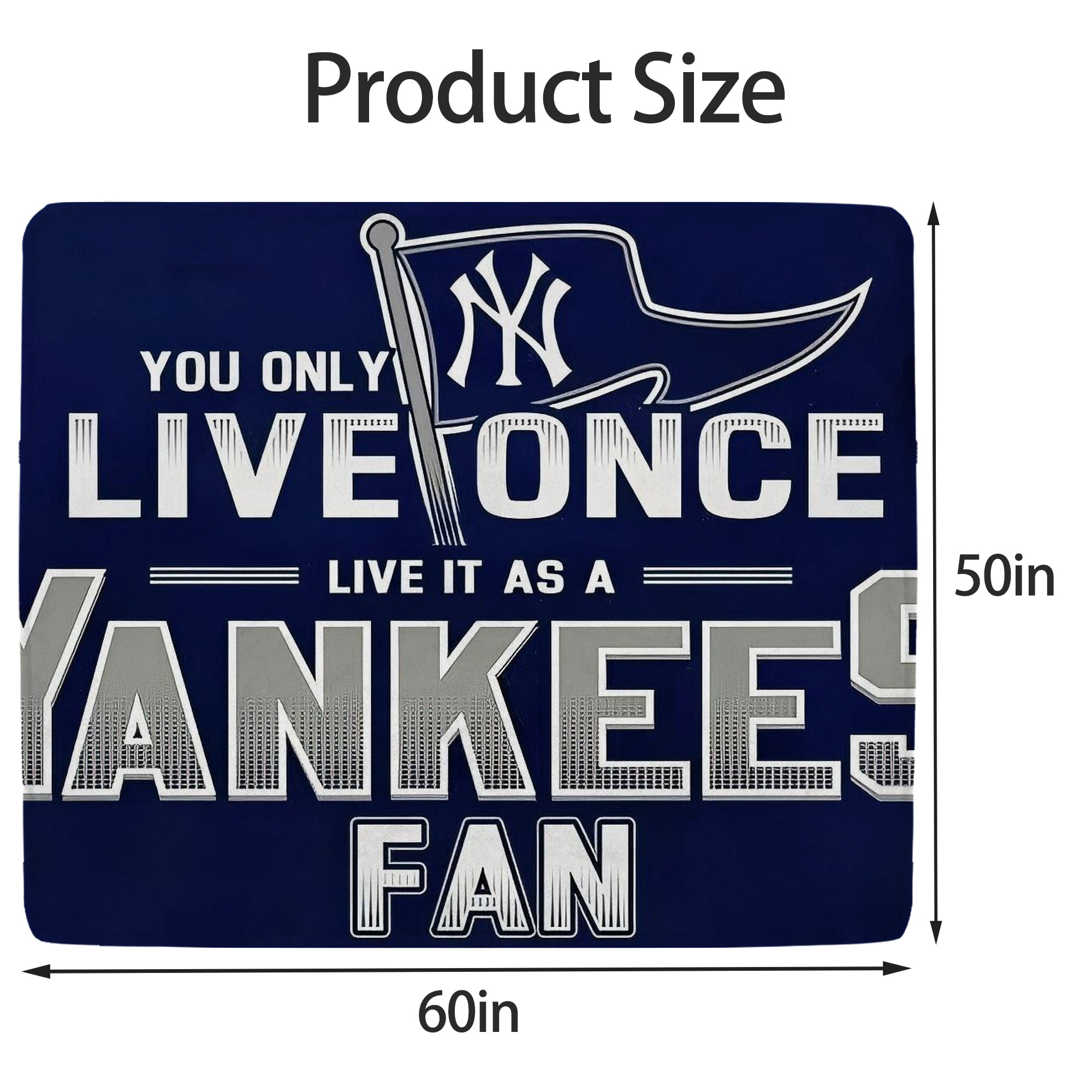 New York Yankees 362 Soft Fleece Throw Blanket 50 X 60 Inch – Super Soft, Lightweight, And Durable – Perfect For Sofa, Bed, Camping, And More – Ideal Gift For Family And Friends