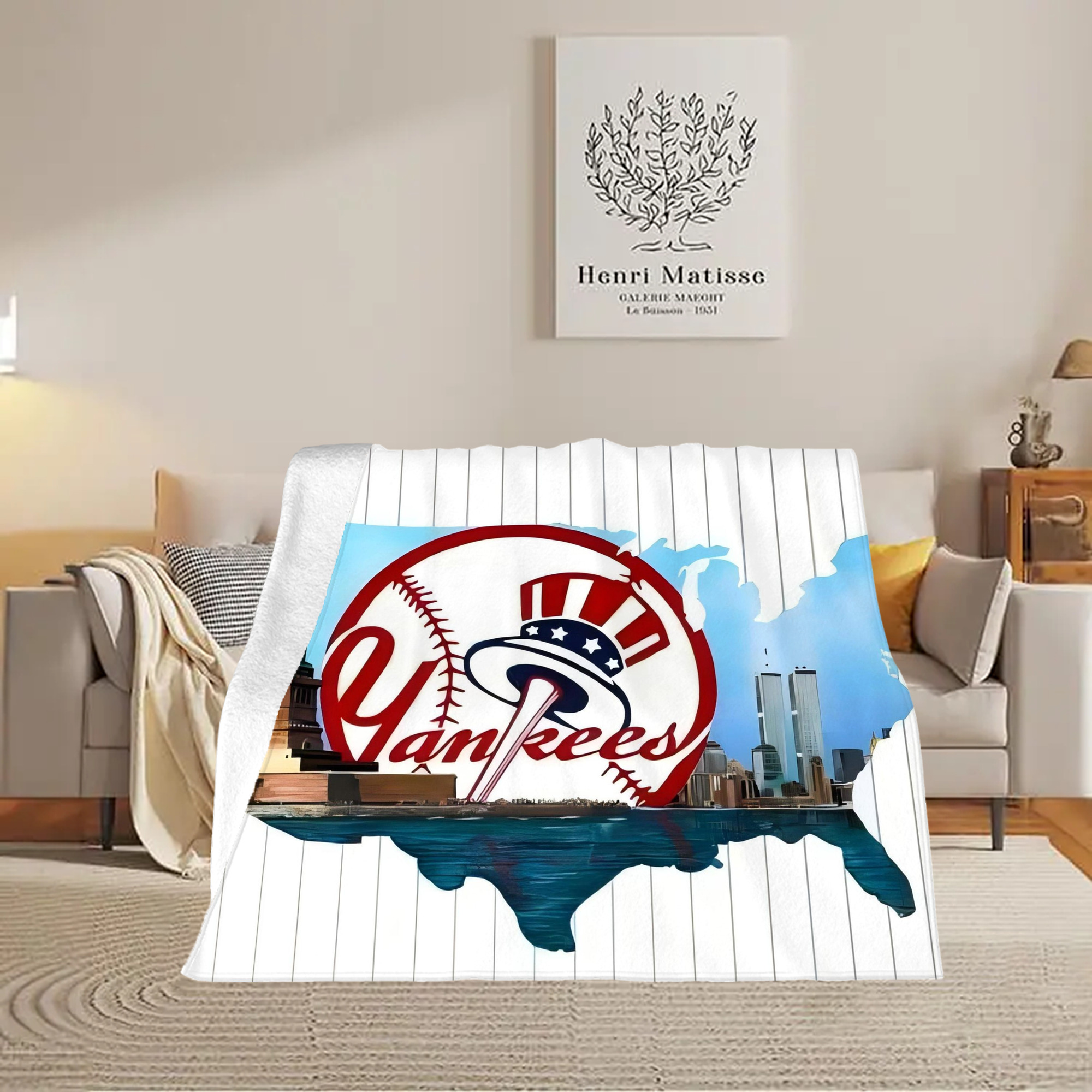 New York Yankees 352 Soft Fleece Throw Blanket 50 X 60 Inch – Super Soft, Lightweight, And Durable – Perfect For Sofa, Bed, Camping, And More – Ideal Gift For Family And Friends