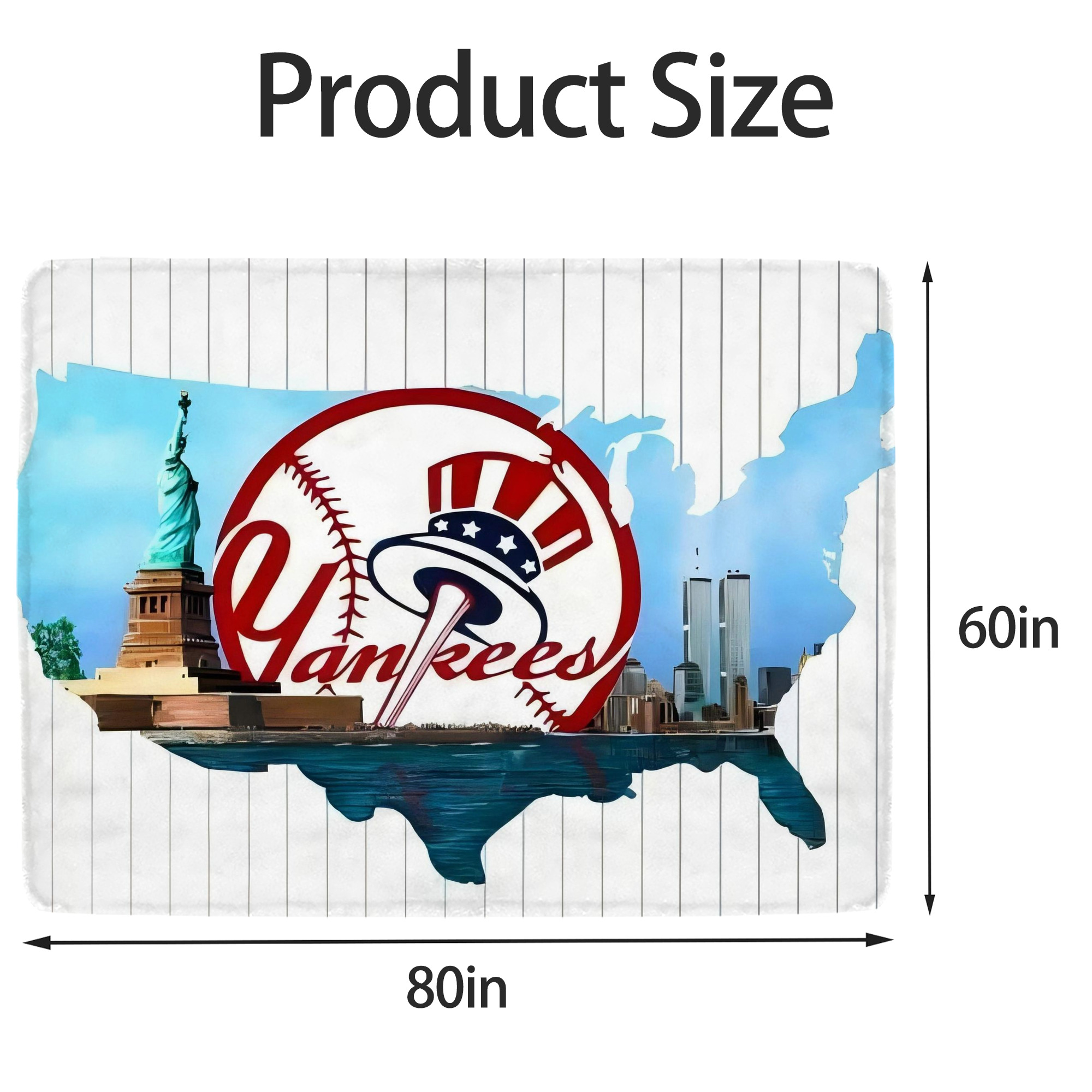 New York Yankees 352 Soft Fleece Throw Blanket 60 X 80 Inch – Super Soft, Lightweight, And Durable – Perfect For Sofa, Bed, Camping, And More – Ideal Gift For Family And Friends