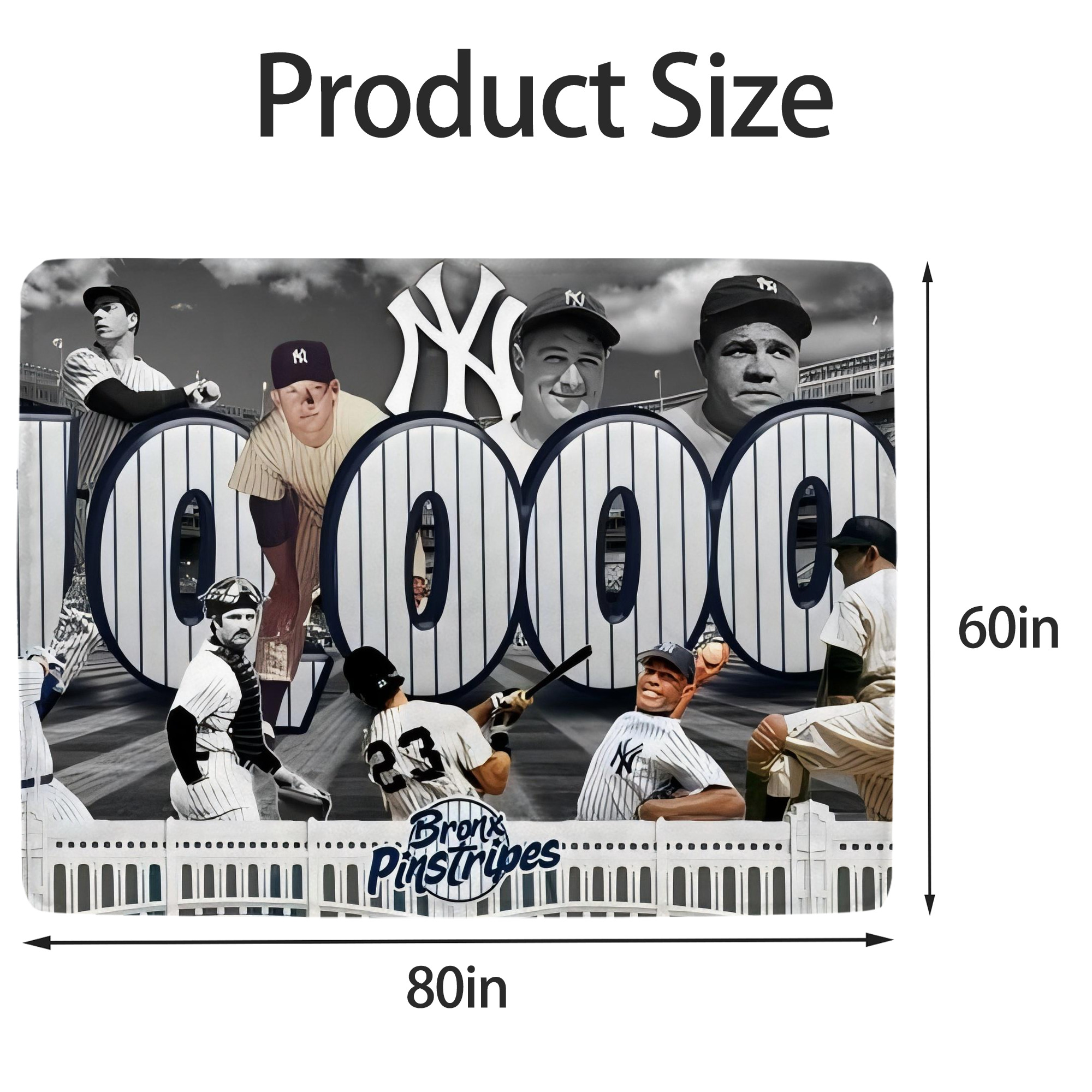 New York Yankees 357 Soft Fleece Throw Blanket 60 X 80 Inch – Super Soft, Lightweight, And Durable – Perfect For Sofa, Bed, Camping, And More – Ideal Gift For Family And Friends