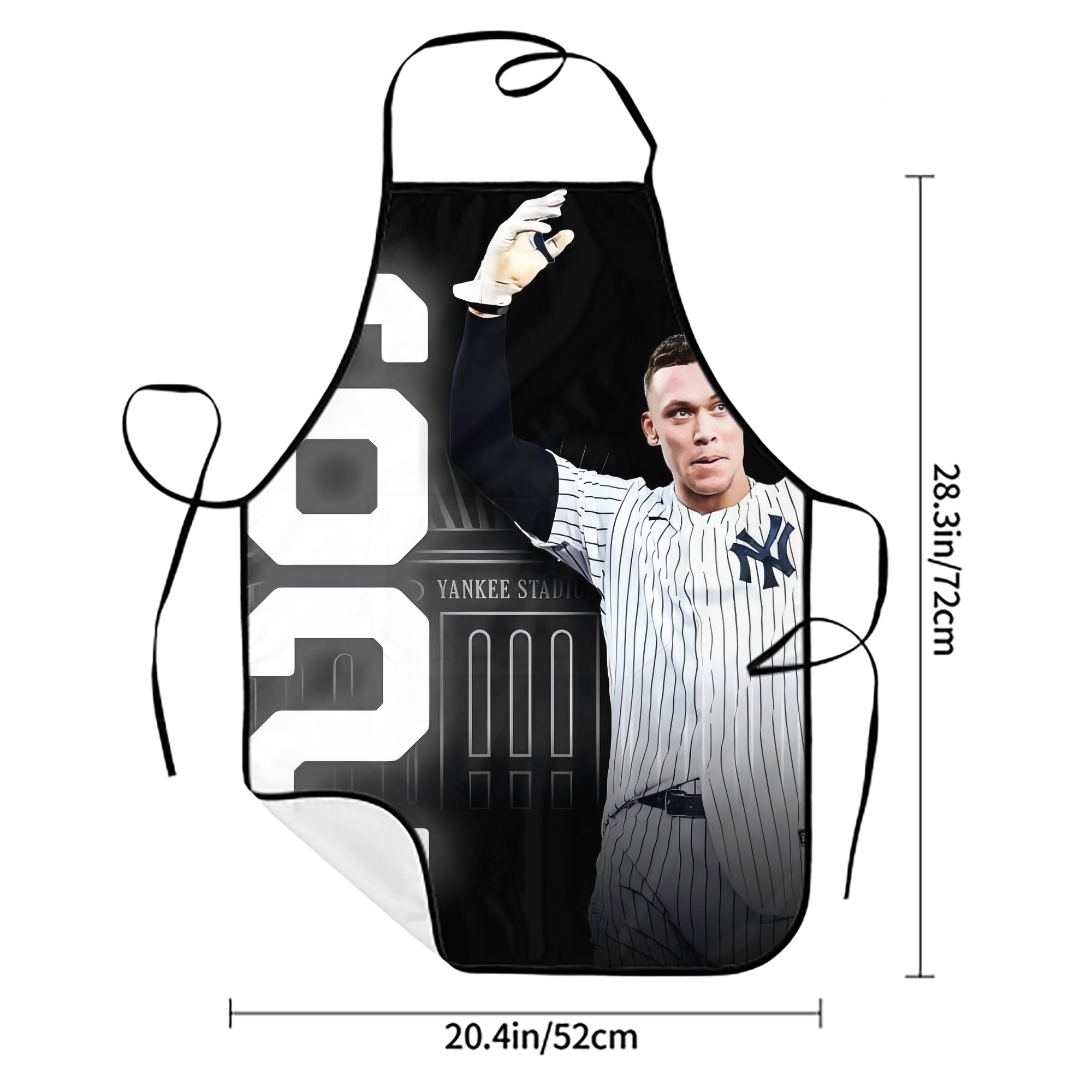 Aaron Judge 62nd Home Run Stain-Resistant Polyester Apron With Pocket – Full Print, Waterproof, Anti-Wrinkle, Anti-Pilling – Ideal For Kitchen, BBQ, Restaurant, Salon & More