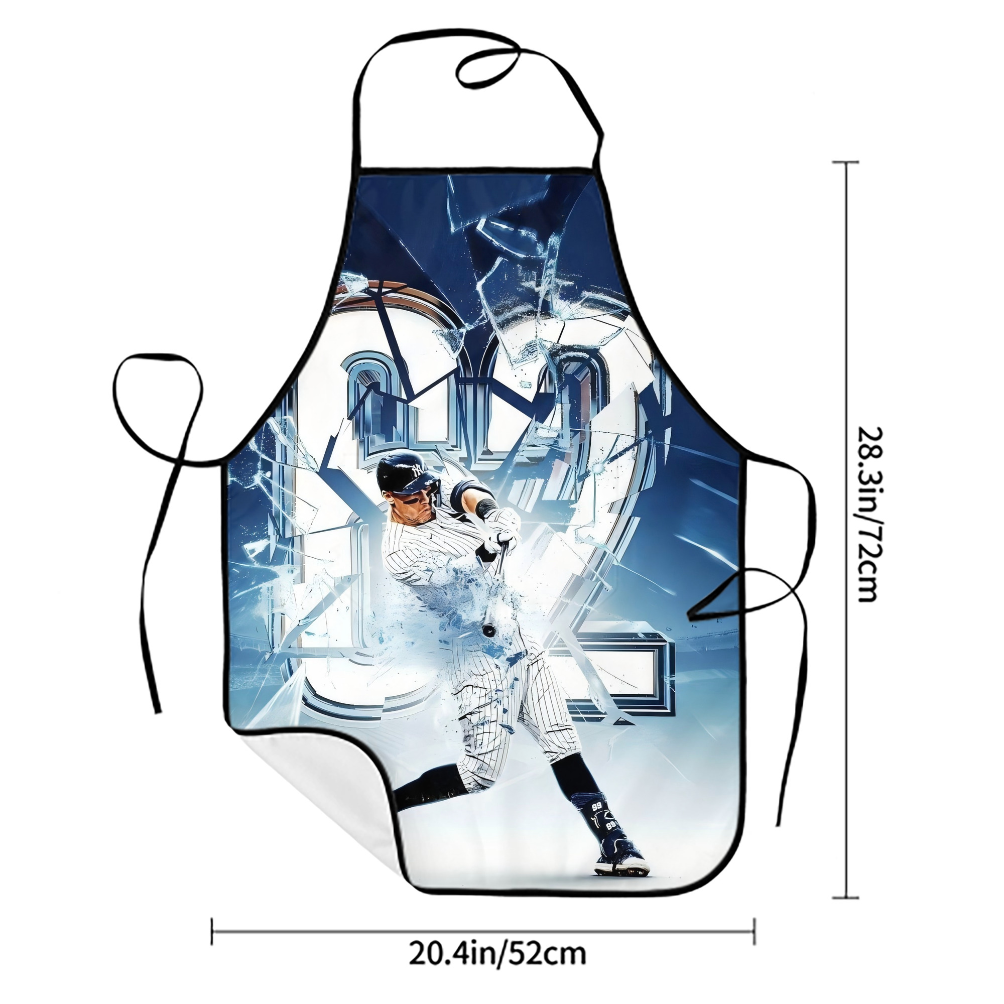 Aaron Judge 62nd Home Run Stain-Resistant Polyester Apron With Pocket – Full Print, Waterproof, Anti-Wrinkle, Anti-Pilling – Ideal For Kitchen, BBQ, Restaurant, Salon & More