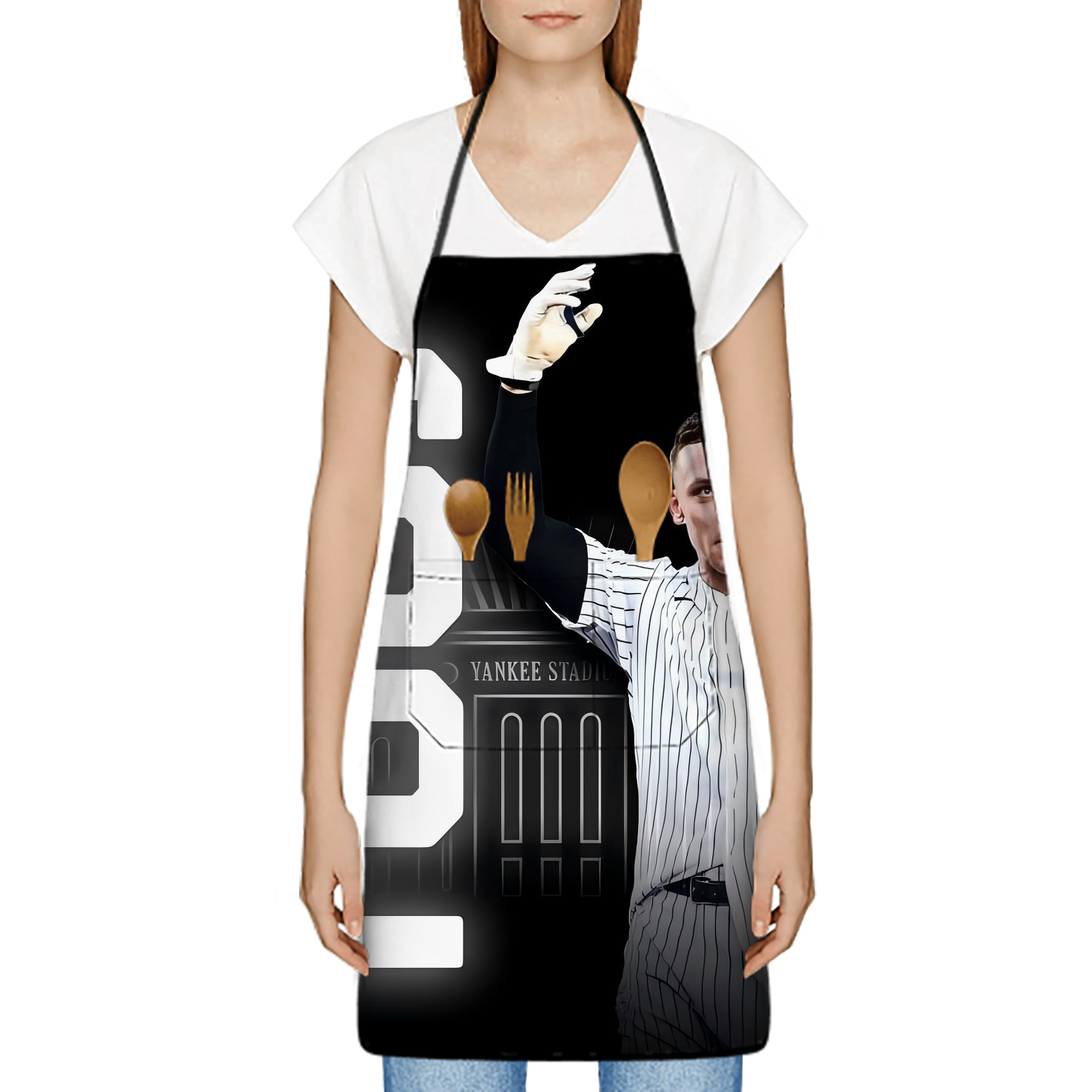 Aaron Judge 62nd Home Run Stain-Resistant Polyester Apron With Pocket – Full Print, Waterproof, Anti-Wrinkle, Anti-Pilling – Ideal For Kitchen, BBQ, Restaurant, Salon & More