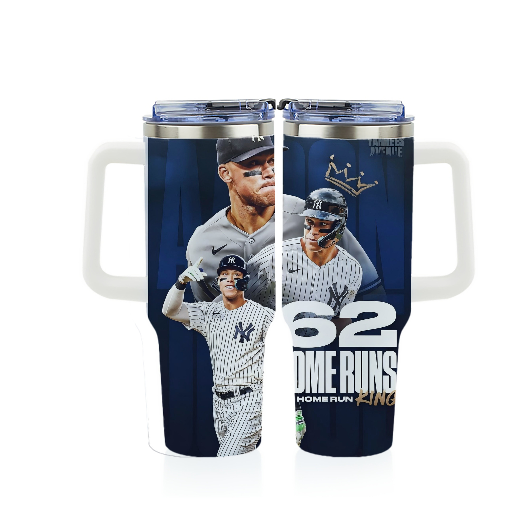 Aaron Judge 62 Home Runs AL Home Run King 40oz Full Wrap Car Tumbler – Durable Stainless Steel Travel Mug With Vibrant UV Print – Double Wall Insulated, Fits Most Car Cup Holders