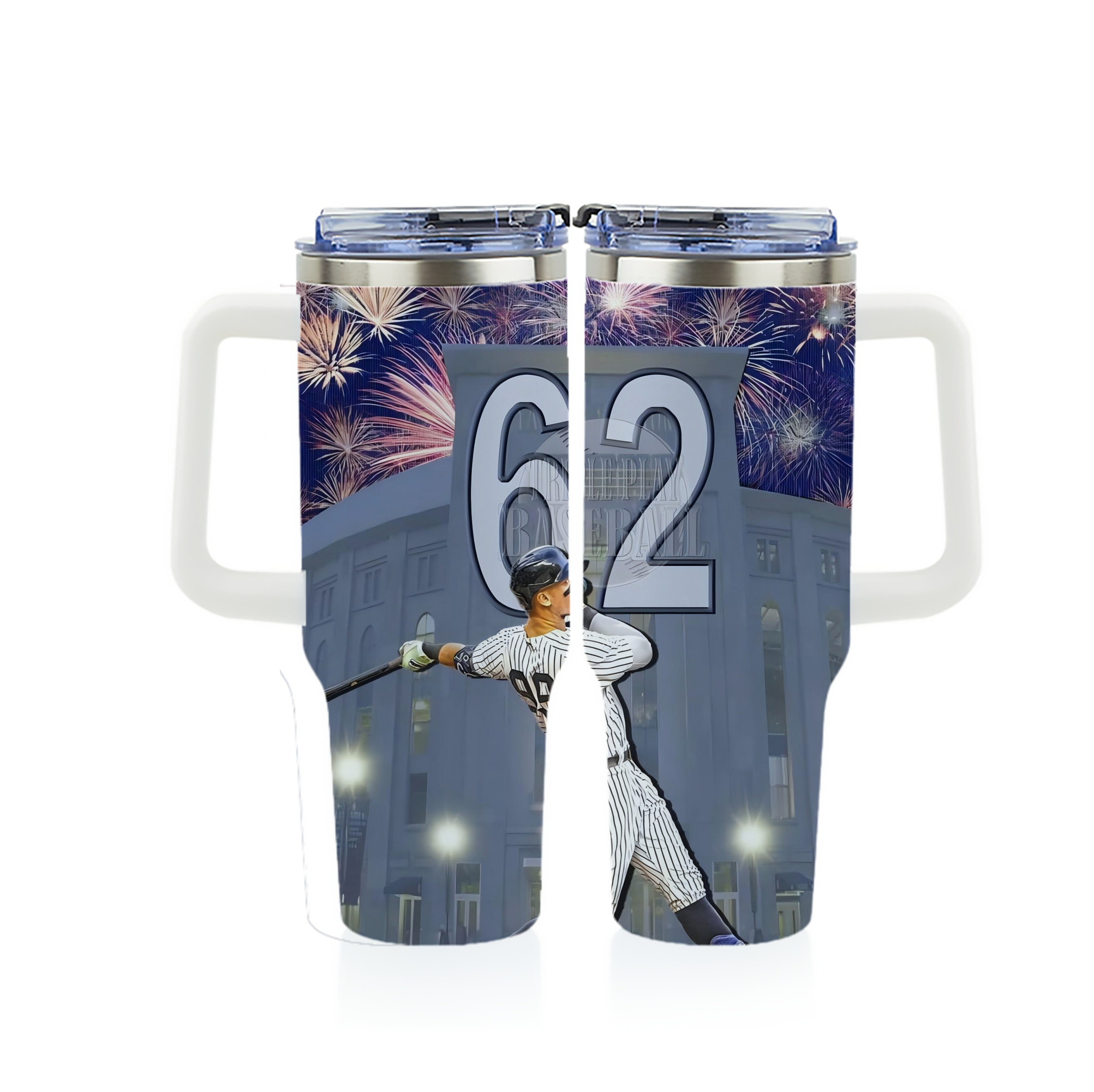 Aaron Judge 62 Home Runs Record 40oz Full Wrap Car Tumbler – Durable Stainless Steel Travel Mug With Vibrant UV Print – Double Wall Insulated, Fits Most Car Cup Holders