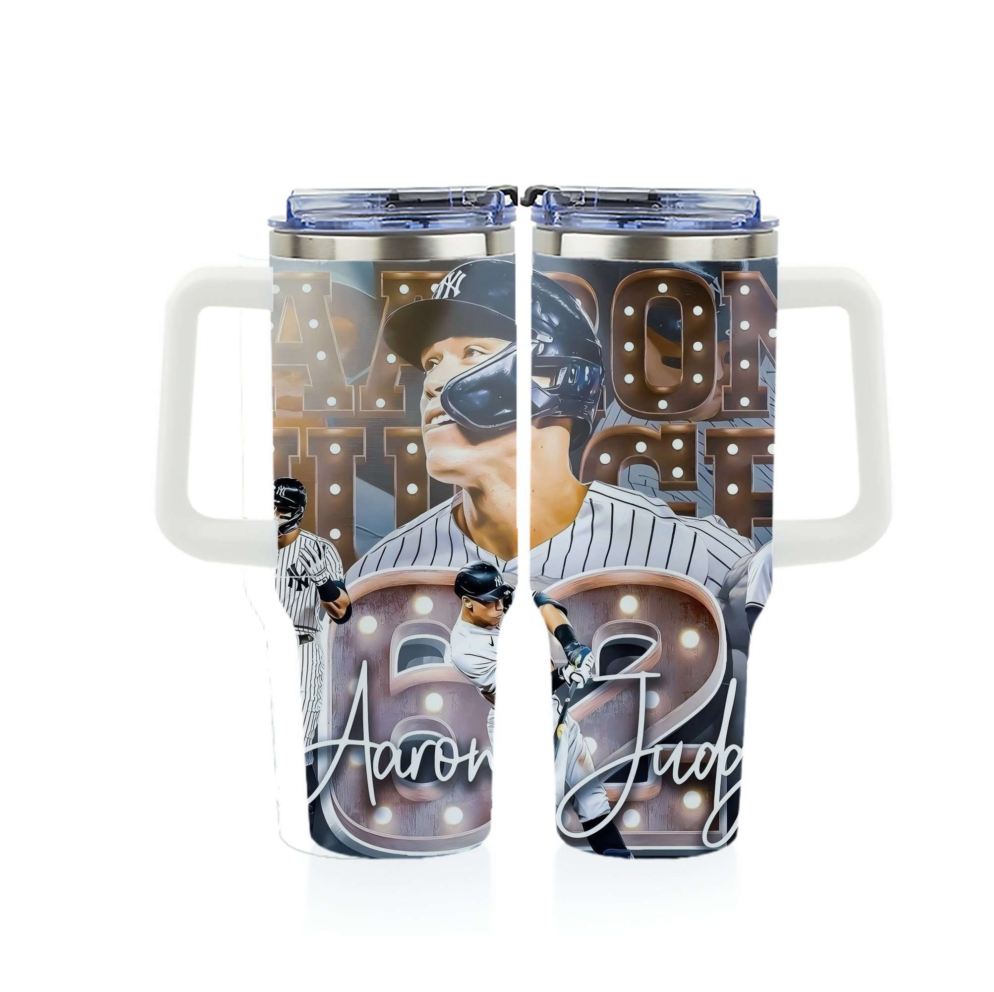 Aaron Judge 62 Home Runs 40oz Full Wrap Car Tumbler – Durable Stainless Steel Travel Mug With Vibrant UV Print – Double Wall Insulated, Fits Most Car Cup Holders