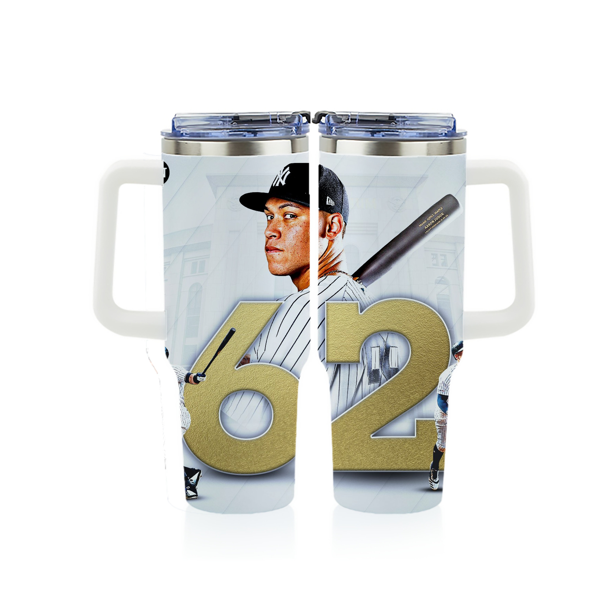 aaron judge 62nd home run 40oz Full Wrap Car Tumbler – Durable Stainless Steel Travel Mug With Vibrant UV Print – Double Wall Insulated, Fits Most Car Cup Holders