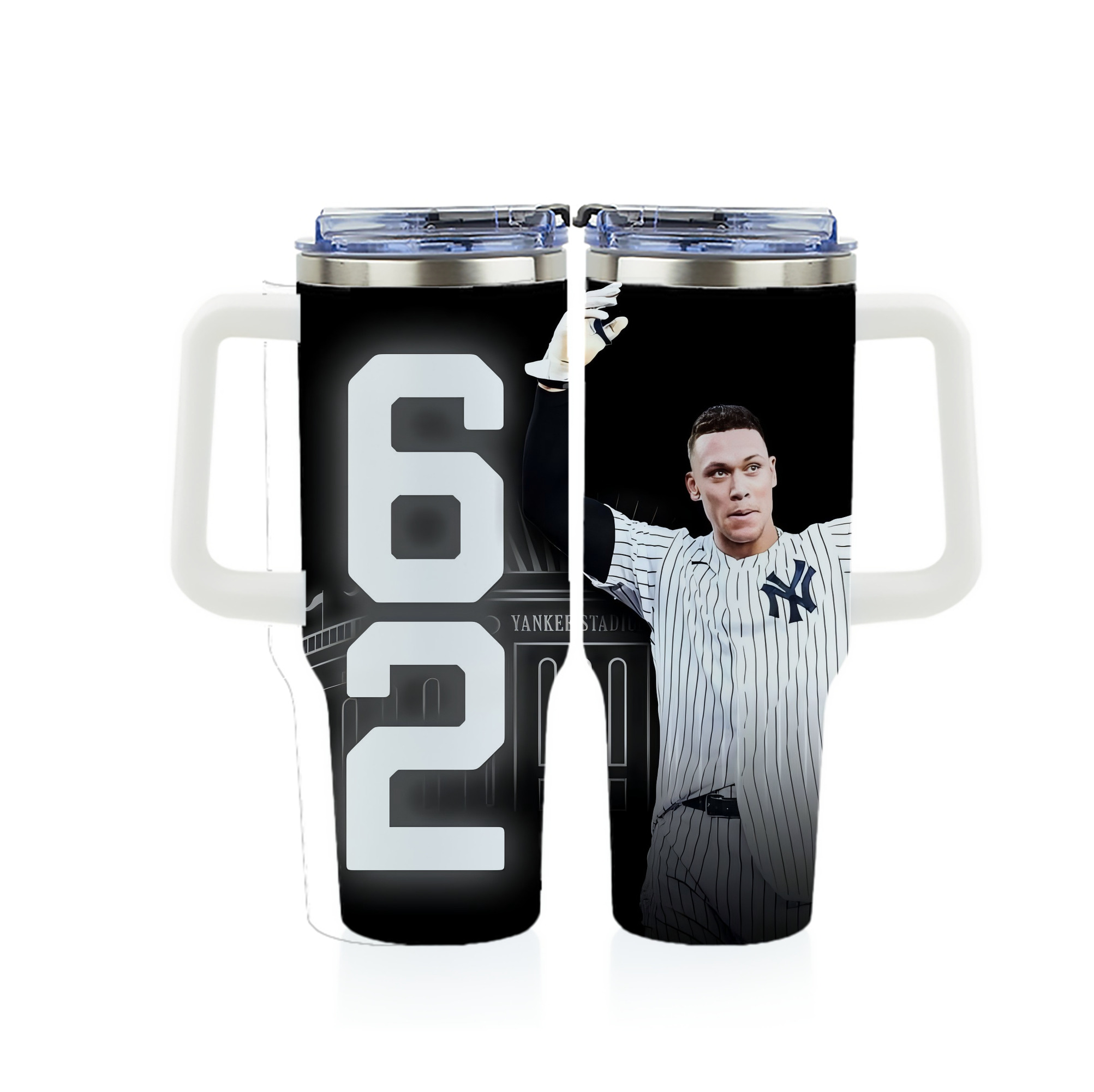 Aaron Judge 62nd Home Run 40oz Full Wrap Car Tumbler – Durable Stainless Steel Travel Mug With Vibrant UV Print – Double Wall Insulated, Fits Most Car Cup Holders