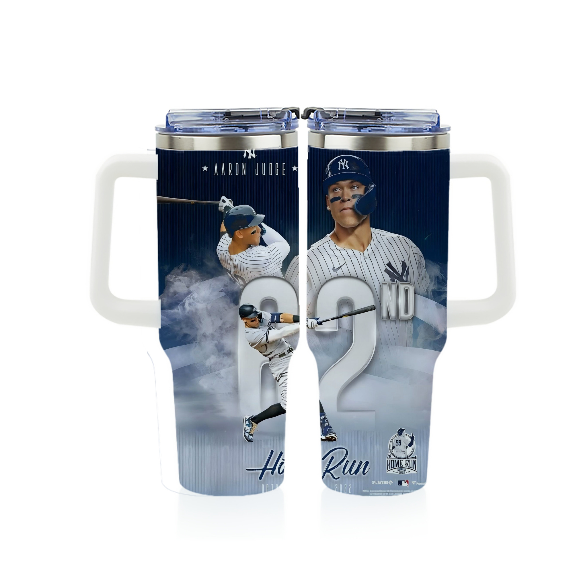 Aaron Judge 62nd Home Run 10.4.2022 40oz Full Wrap Car Tumbler – Durable Stainless Steel Travel Mug With Vibrant UV Print – Double Wall Insulated, Fits Most Car Cup Holders