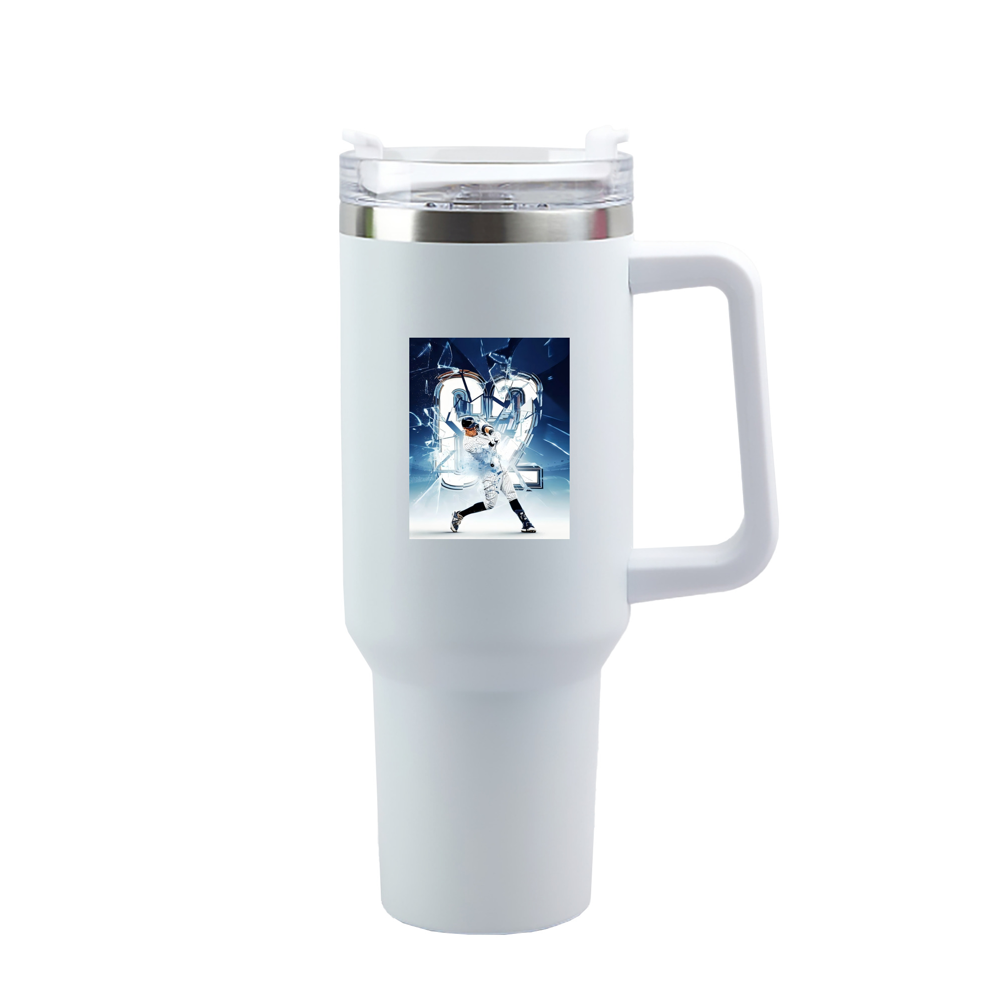 Aaron Judge 62nd Home Run 40oz Handle Car Tumbler – Durable Stainless Steel Travel Mug With UV Print – Double Wall Insulated, Fits Most Car Cup Holders