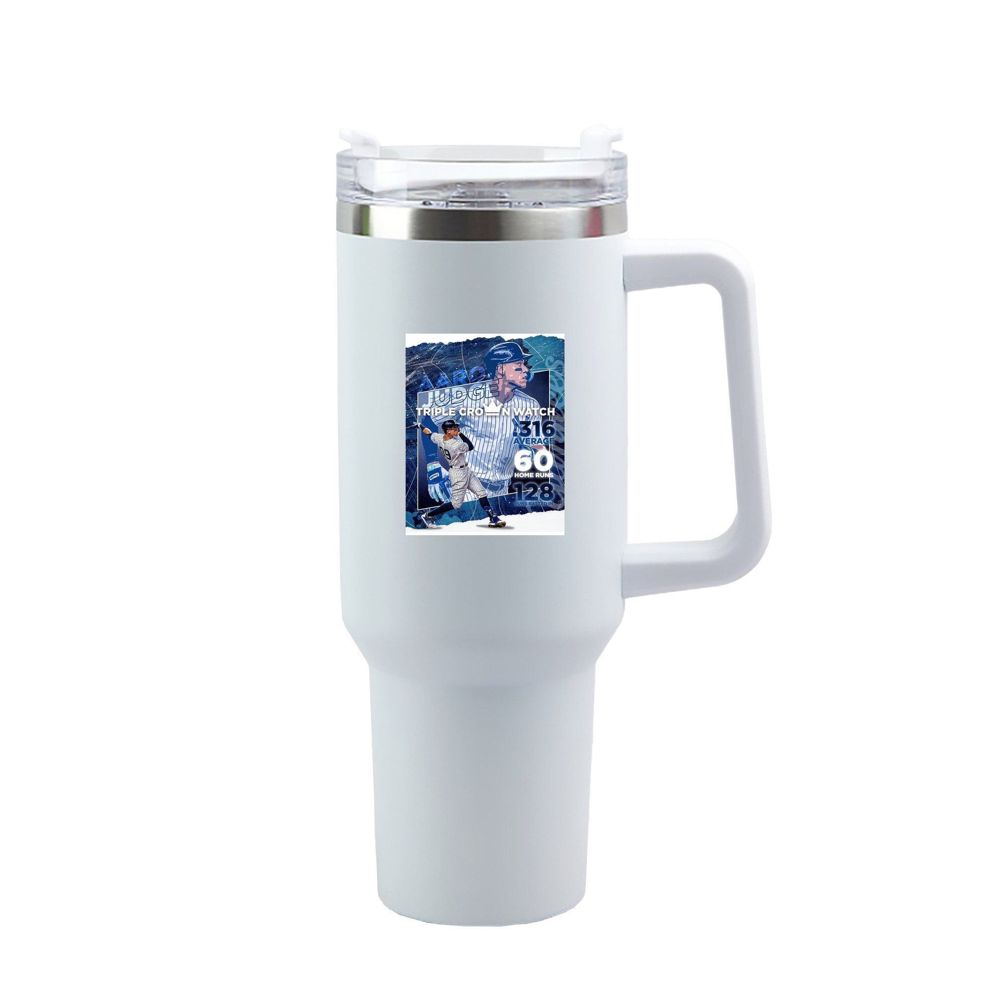 Aaron Judge Triple Crown Watch 40oz Handle Car Tumbler – Durable Stainless Steel Travel Mug With UV Print – Double Wall Insulated, Fits Most Car Cup Holders