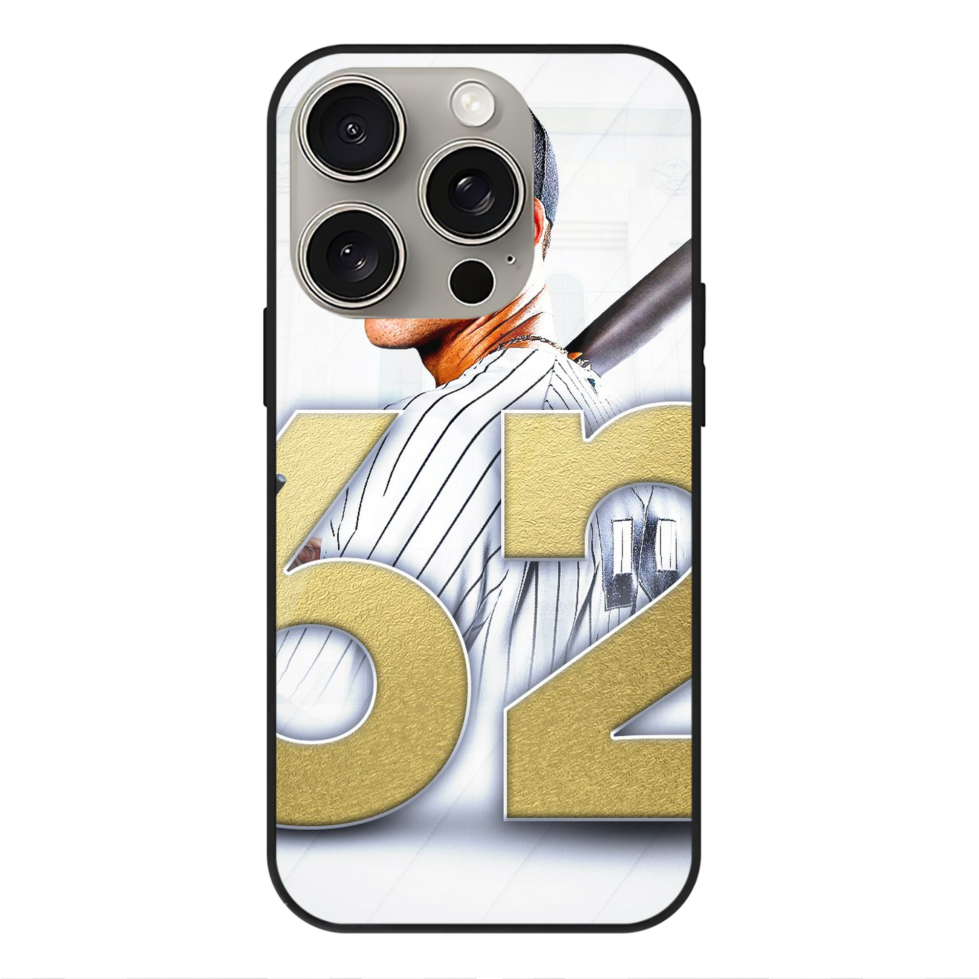 aaron judge 62nd home run IPhone 15 Pro Mirror Phone Case – UV Printed Glass + TPU – Scratch-Resistant, Wireless Charging Compatible, Precise Fit & Stylish Design