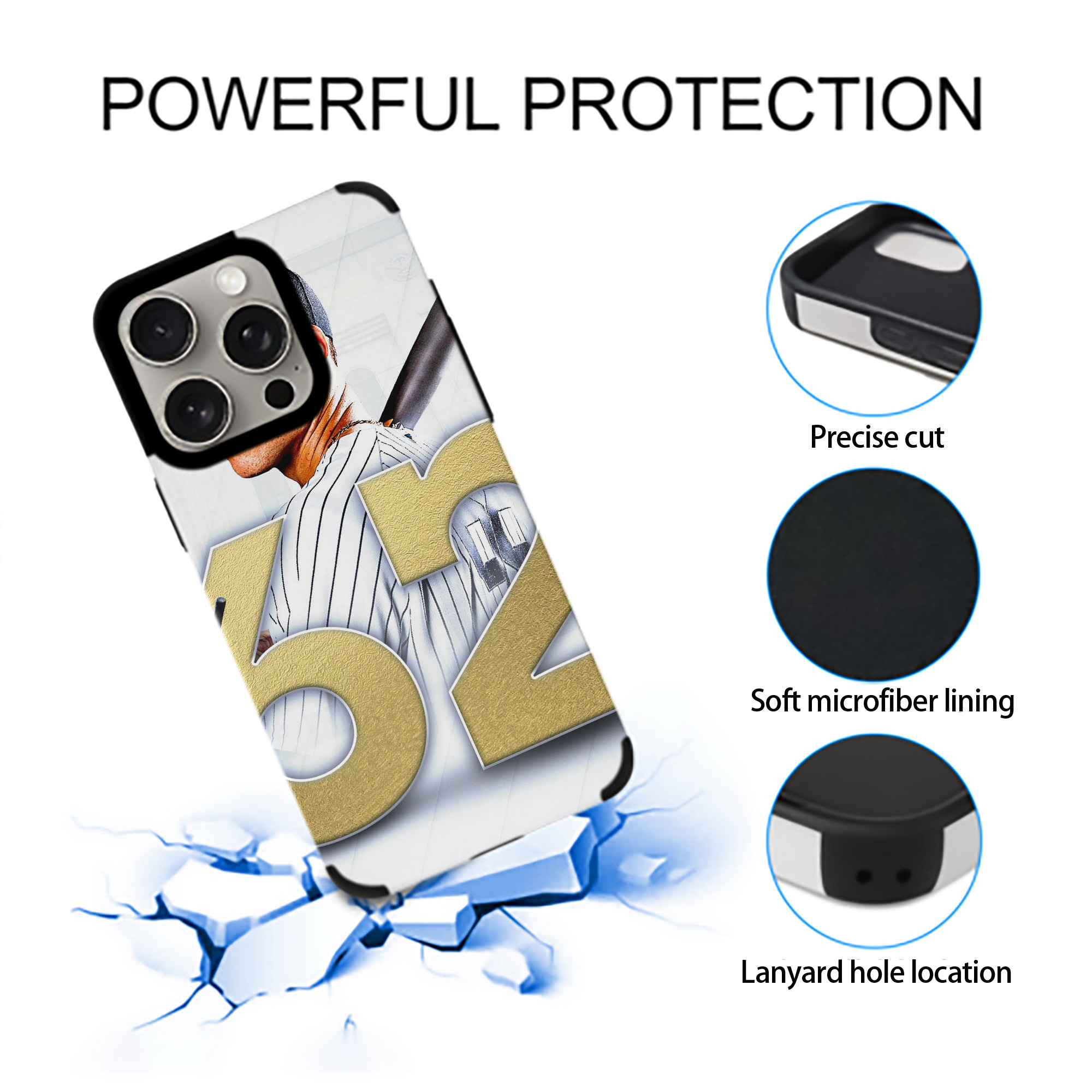 aaron judge 62nd home run IPhone 15 Pro Max PU Leather Case – Soft Lining, 360° Protection – Precise Fit, 3D Buttons, Easy Charging – Anti-Yellowing, Easy To Clean