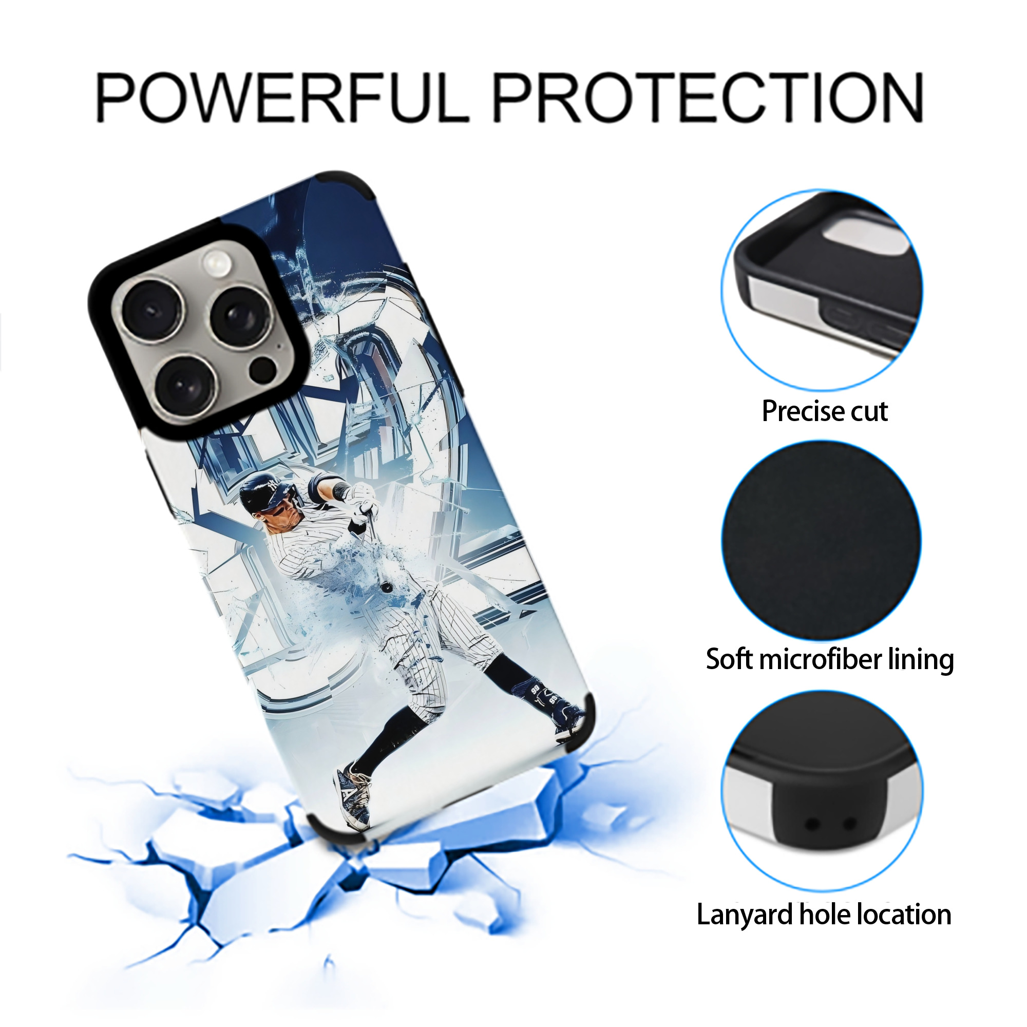 Aaron Judge 62nd Home Run IPhone 15 Pro Max PU Leather Case – Soft Lining, 360° Protection – Precise Fit, 3D Buttons, Easy Charging – Anti-Yellowing, Easy To Clean