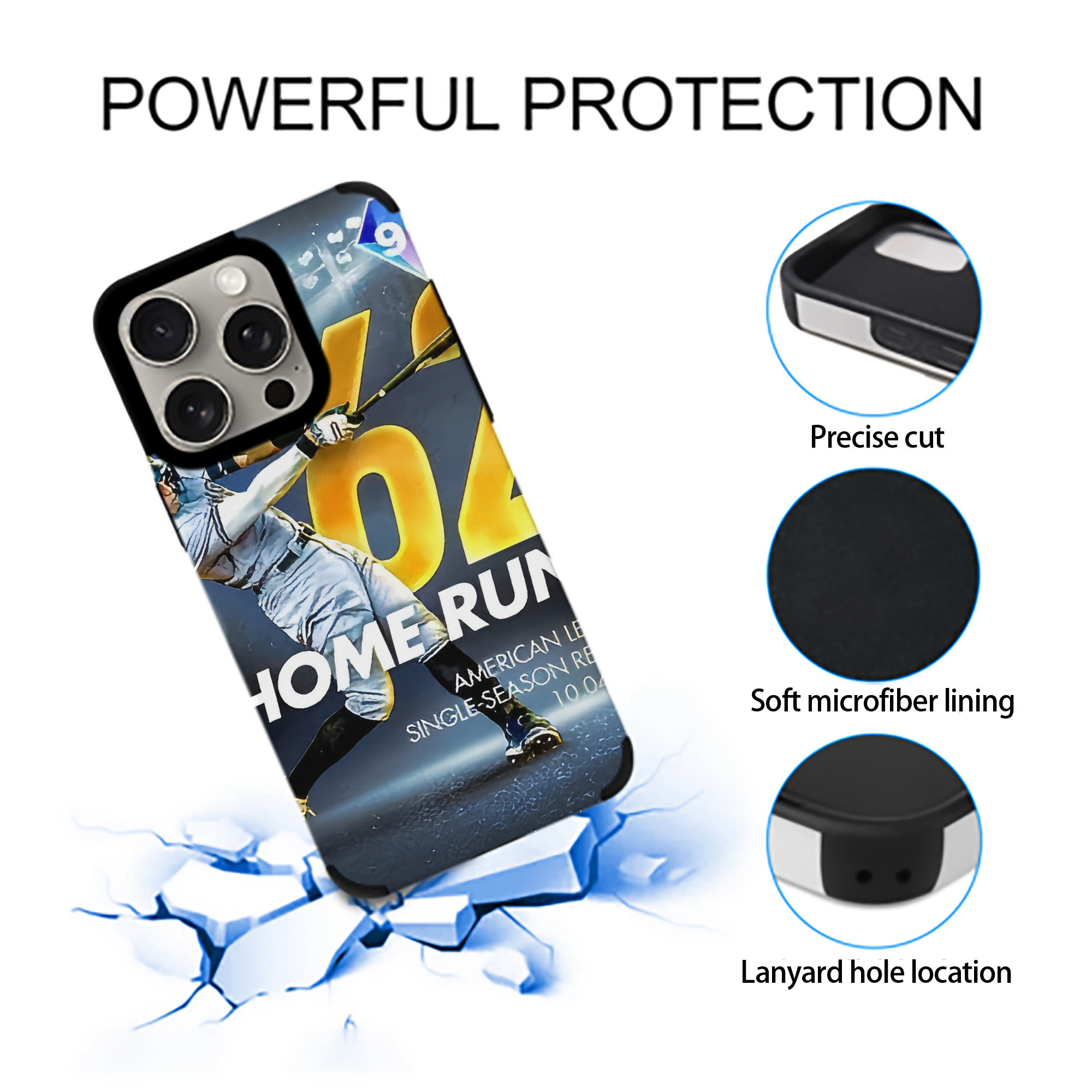 Aaron Judge 62nd Home Run Milestone IPhone 15 Pro Max PU Leather Case – Soft Lining, 360° Protection – Precise Fit, 3D Buttons, Easy Charging – Anti-Yellowing, Easy To Clean