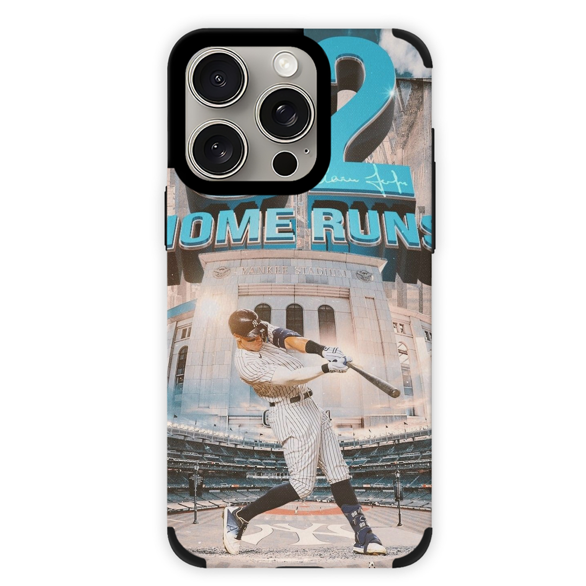 Aaron Judge 62 Home Runs IPhone 15 Pro Max PU Leather Case – Soft Lining, 360° Protection – Precise Fit, 3D Buttons, Easy Charging – Anti-Yellowing, Easy To Clean