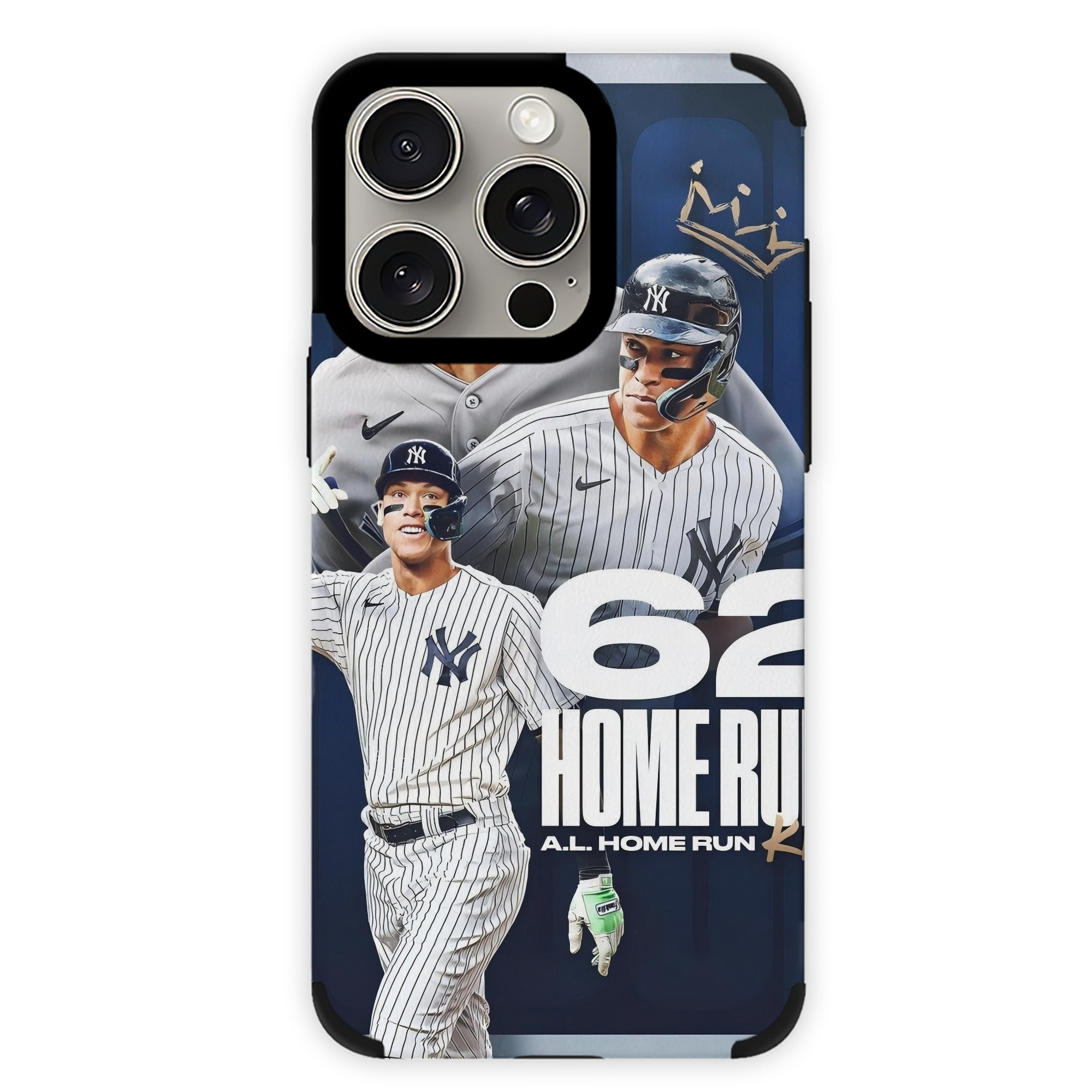 Aaron Judge 62 Home Runs AL Home Run King IPhone 15 Pro Max PU Leather Case – Soft Lining, 360° Protection – Precise Fit, 3D Buttons, Easy Charging – Anti-Yellowing, Easy To Clean