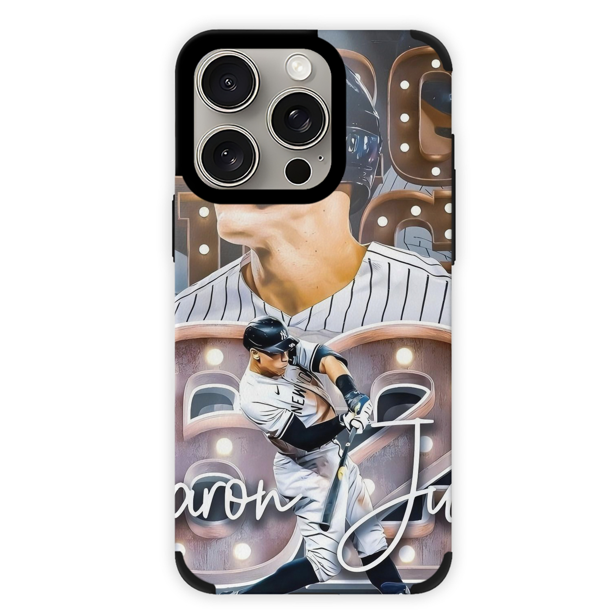 Aaron Judge 62 Home Runs IPhone 15 Pro Max PU Leather Case – Soft Lining, 360° Protection – Precise Fit, 3D Buttons, Easy Charging – Anti-Yellowing, Easy To Clean