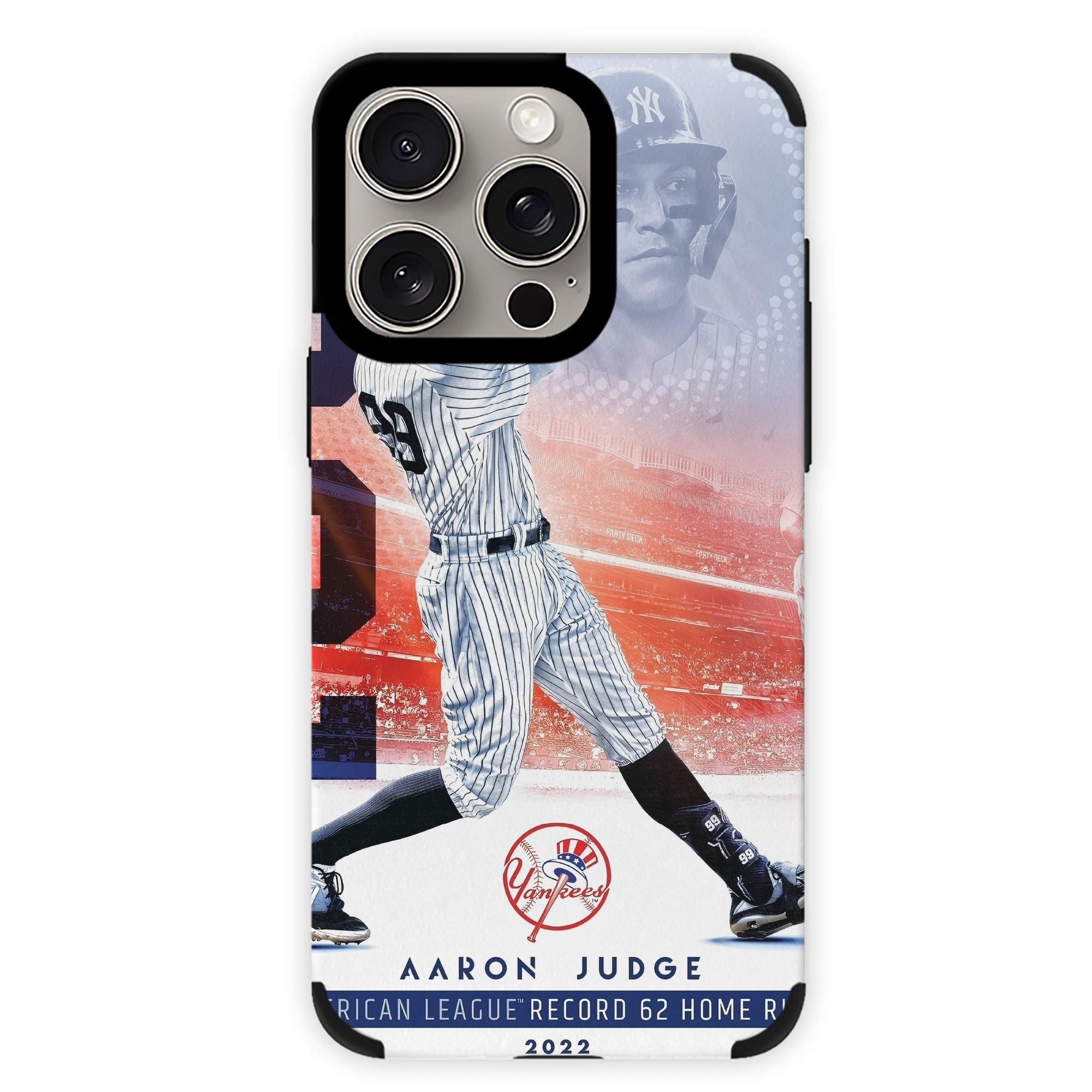 Aaron Judge 62nd Home Run IPhone 15 Pro Max PU Leather Case – Soft Lining, 360° Protection – Precise Fit, 3D Buttons, Easy Charging – Anti-Yellowing, Easy To Clean