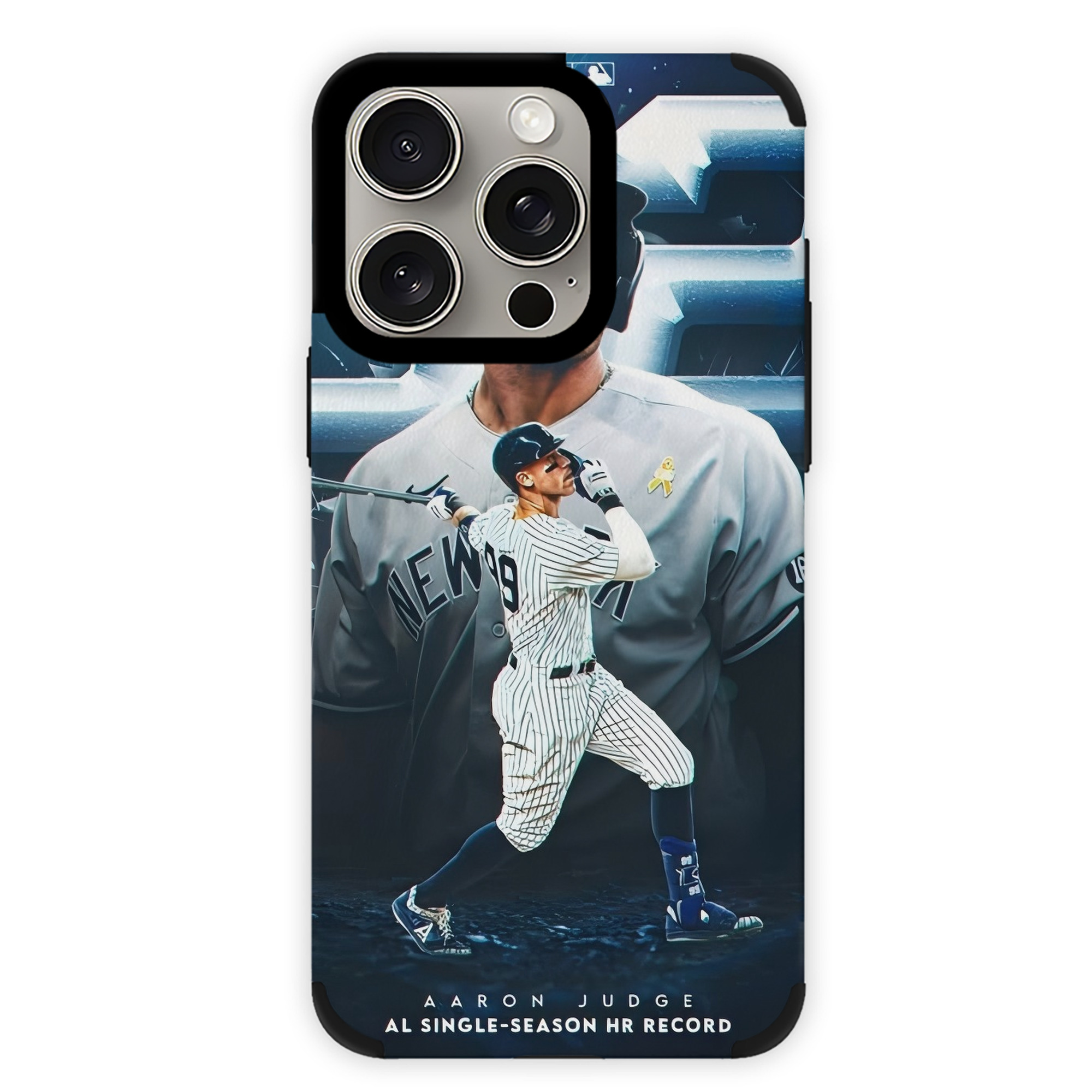 Aaron Judge AL Single Season 62  Home Run Record IPhone 15 Pro Max PU Leather Case – Soft Lining, 360° Protection – Precise Fit, 3D Buttons, Easy Charging – Anti-Yellowing, Easy To Clean