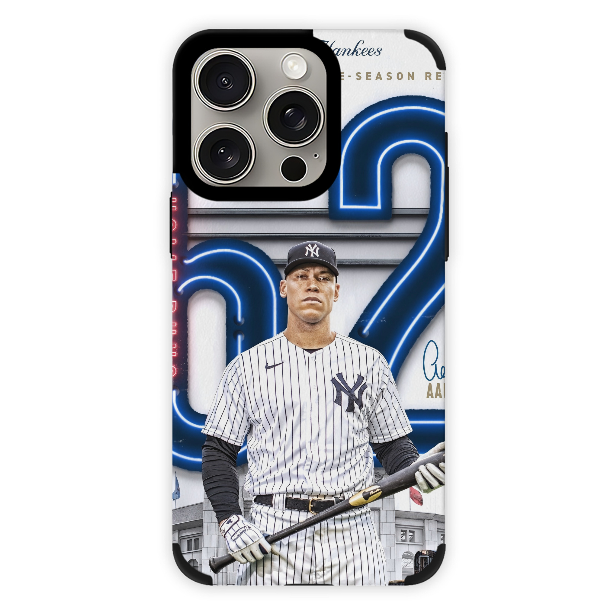 Aaron Judge AL Single Season 62  Home Run Record IPhone 15 Pro Max PU Leather Case – Soft Lining, 360° Protection – Precise Fit, 3D Buttons, Easy Charging – Anti-Yellowing, Easy To Clean