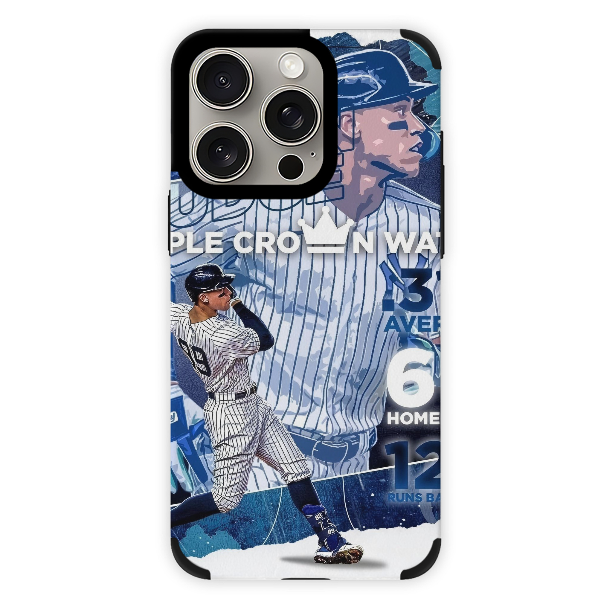 Aaron Judge Triple Crown Watch IPhone 15 Pro Max PU Leather Case – Soft Lining, 360° Protection – Precise Fit, 3D Buttons, Easy Charging – Anti-Yellowing, Easy To Clean